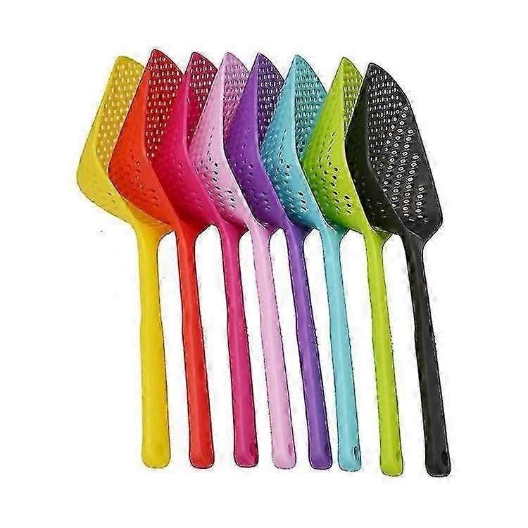 Strainer Spoon Long Handle Tool Colander Draining Large Scoop Cooking Kitchen 2pcs