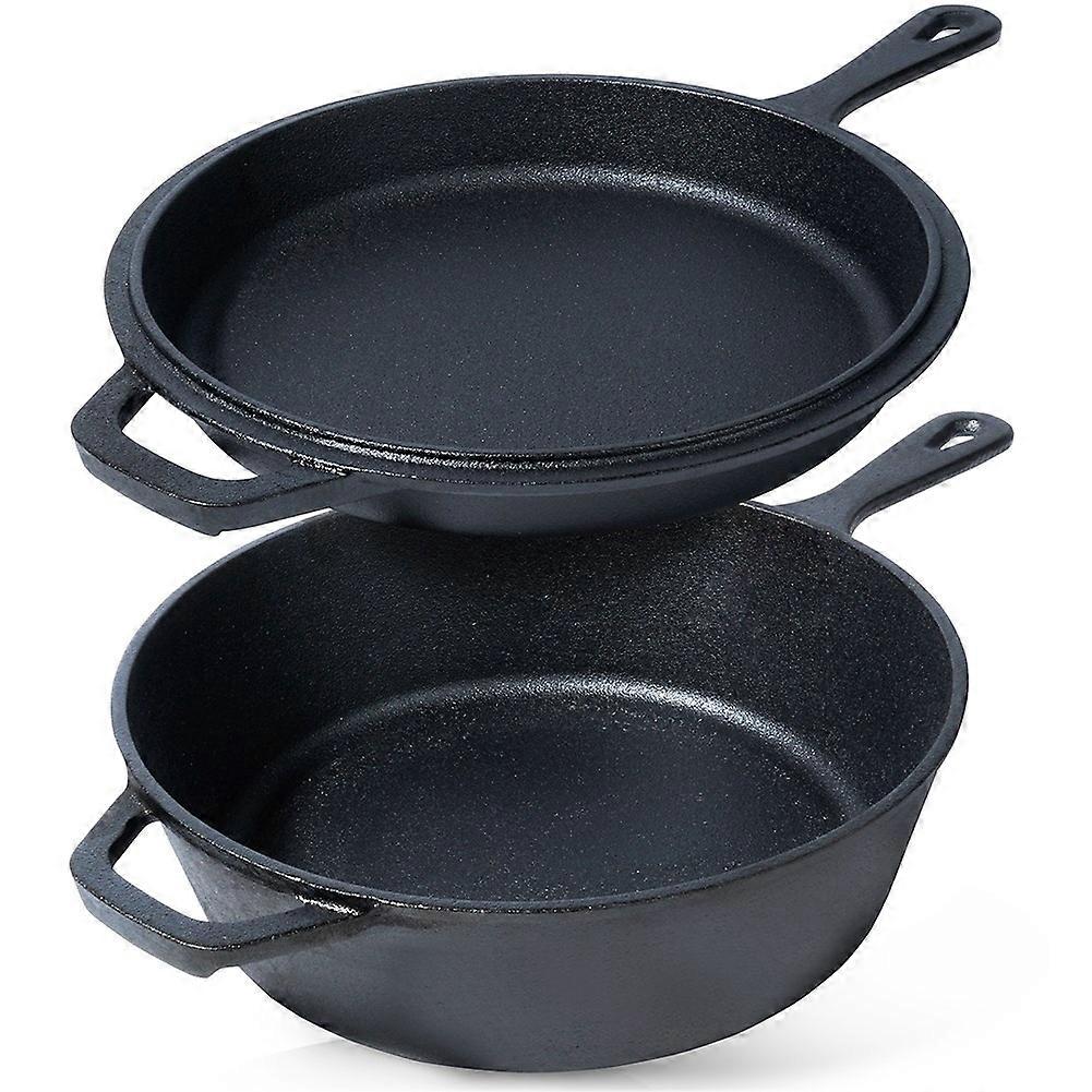 Cast Iron Pot and Frying Pan Set for Versatile Cooking