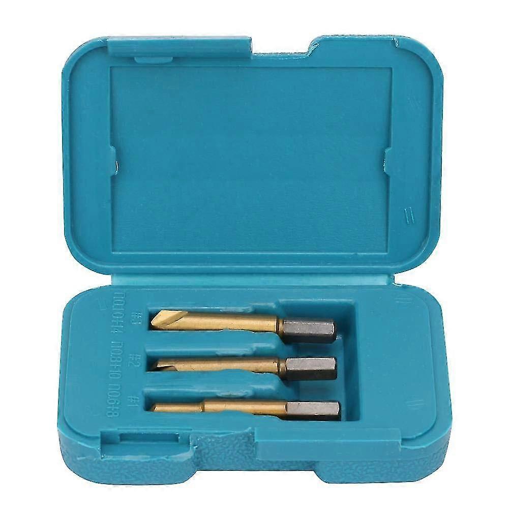 Hss Titanium Coated Screw Extractor Remover Set - 3 Pieces, Stripped And Rusty Drill Bolt Extractor Removal Tool With Plastic Box
