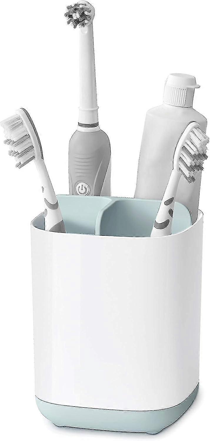 Toothbrush Holder, Plastic, White/green, 9.4x 9.4x 13.2cm