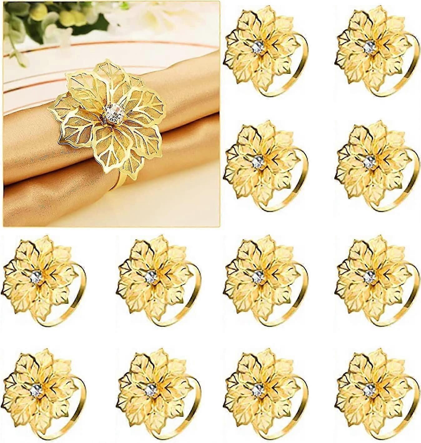 12 Pcs Flower Napkin Ring Buckle