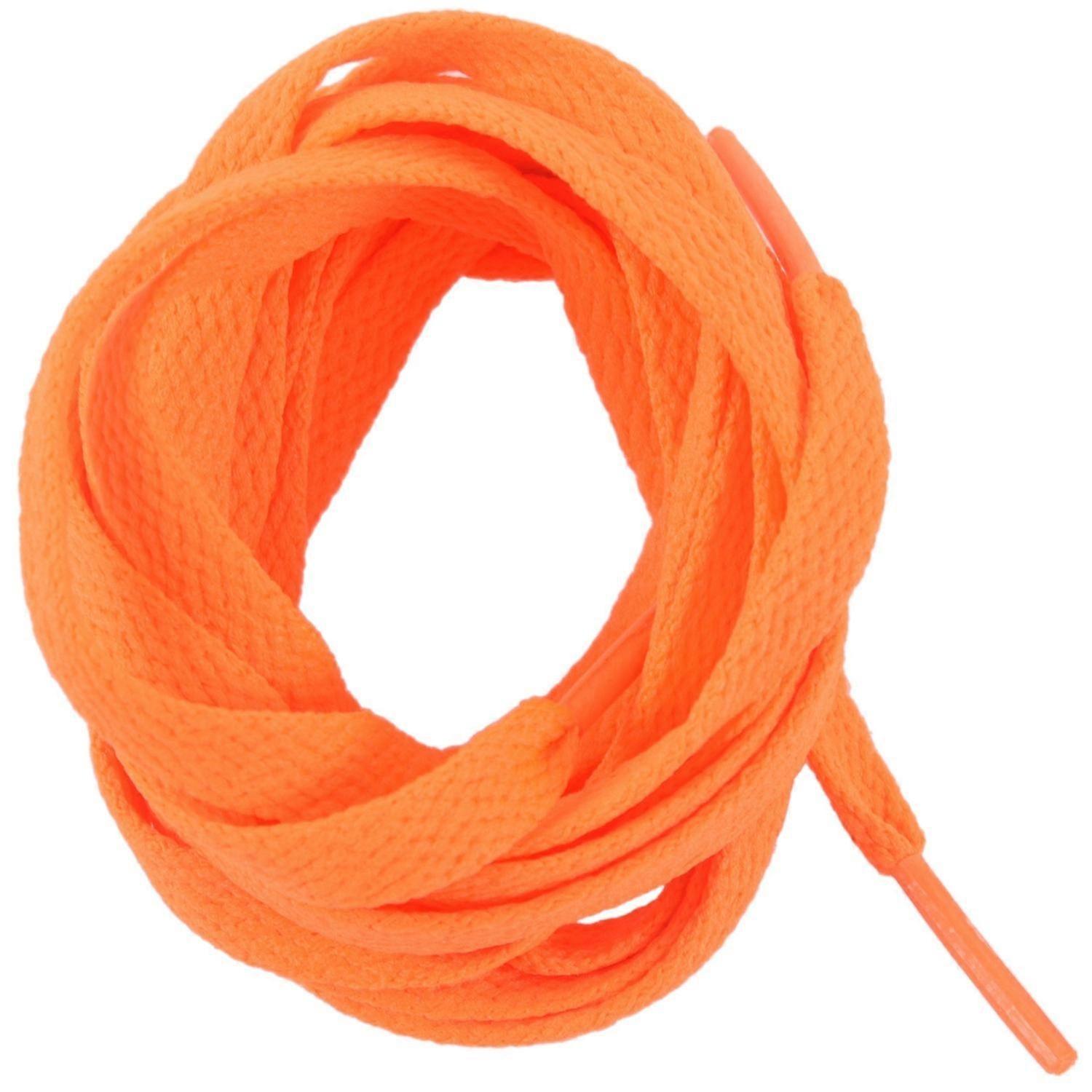 Trainers Replacement 8mm Wide Orange Flat String Shoelace Pair