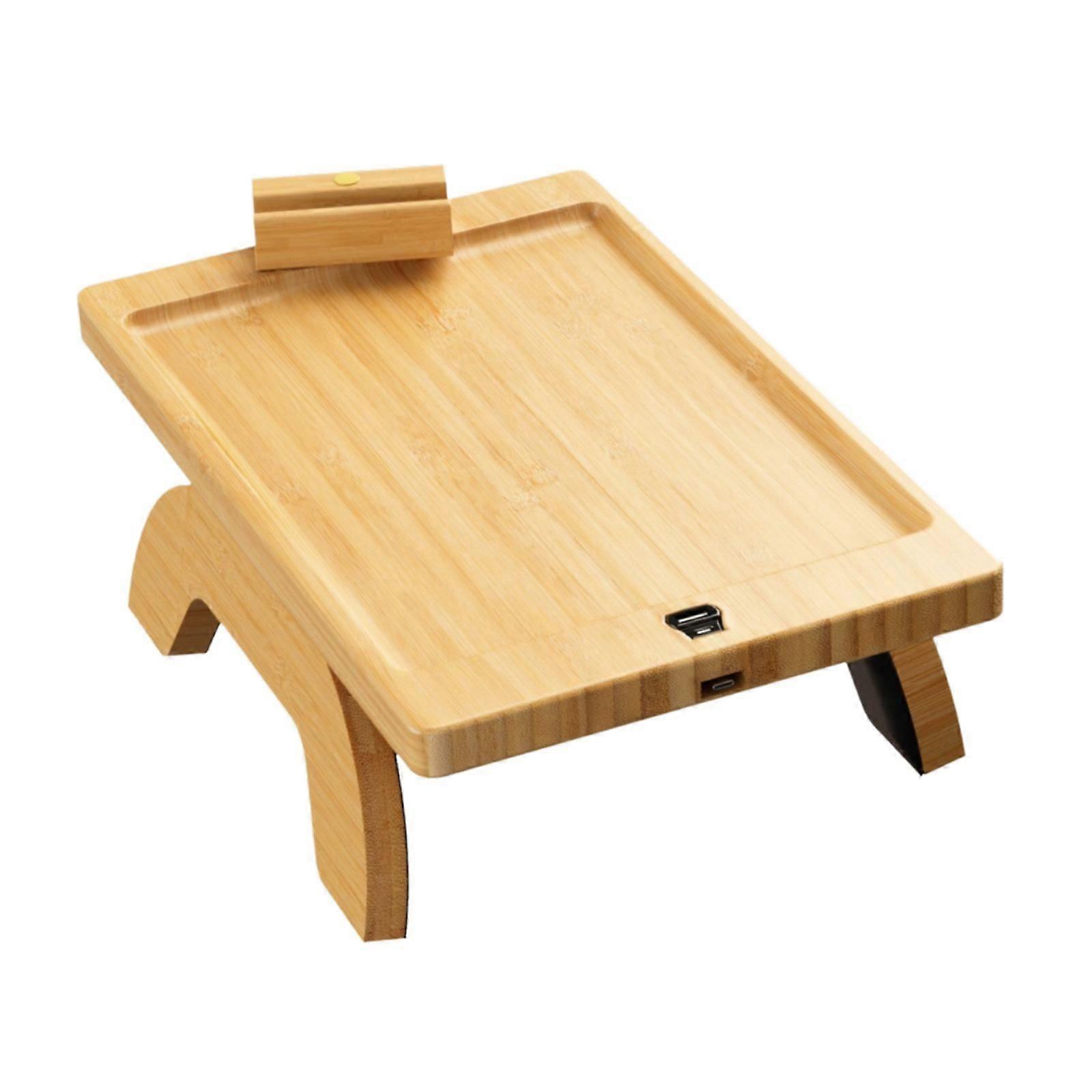 ソファアームトレイ家の装飾折りたたみ式ソファトレイテーブル朝食用ドリンク電話