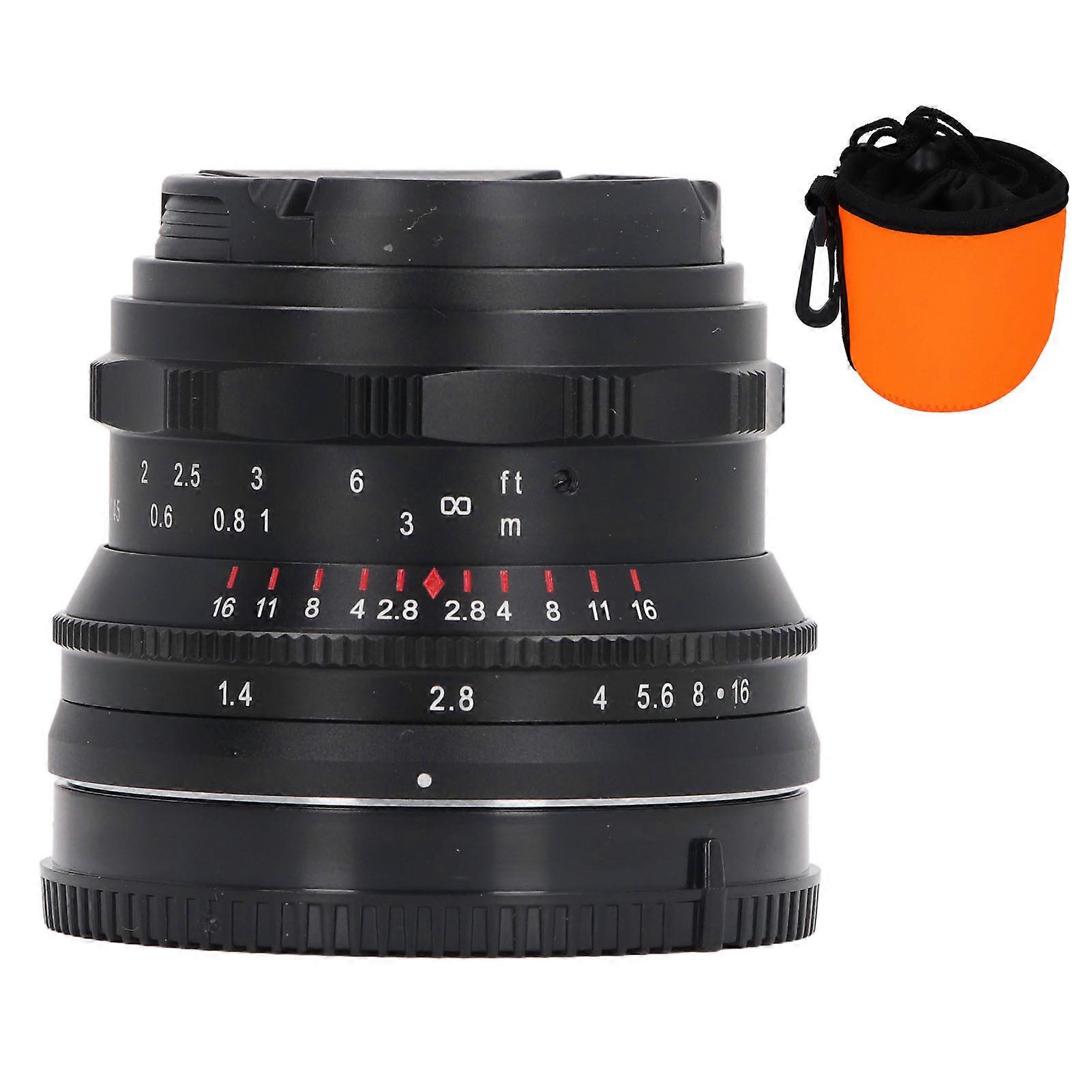35mm F1.4 II Full Frame Manual Focus Lens 7 Layer Optical Coating E Mount Camera Lens for A7 A7II A7R A7RII X‑3 NEX‑3N Black