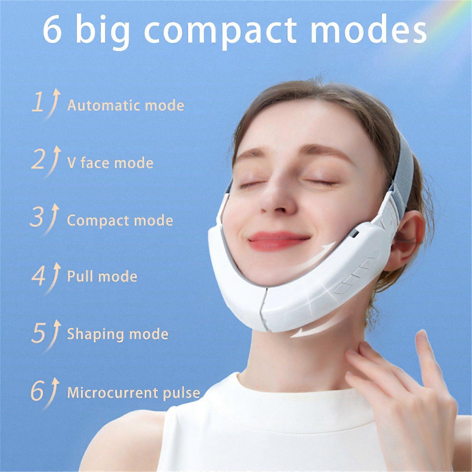 V Face Machine With 12 Gears 6 Mode Double Chin Reduce Instrument Micro Current Pulses Portable Micro Vibration Lifting Facial Shaping Massager