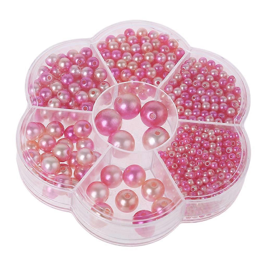 1 Box Imitation Pearl Mermaids Gradient Beads, Round Holed Mix Color Magical Beads for Craft Making, 3/4/5/6/8/10/12mm Gradient No. 4
