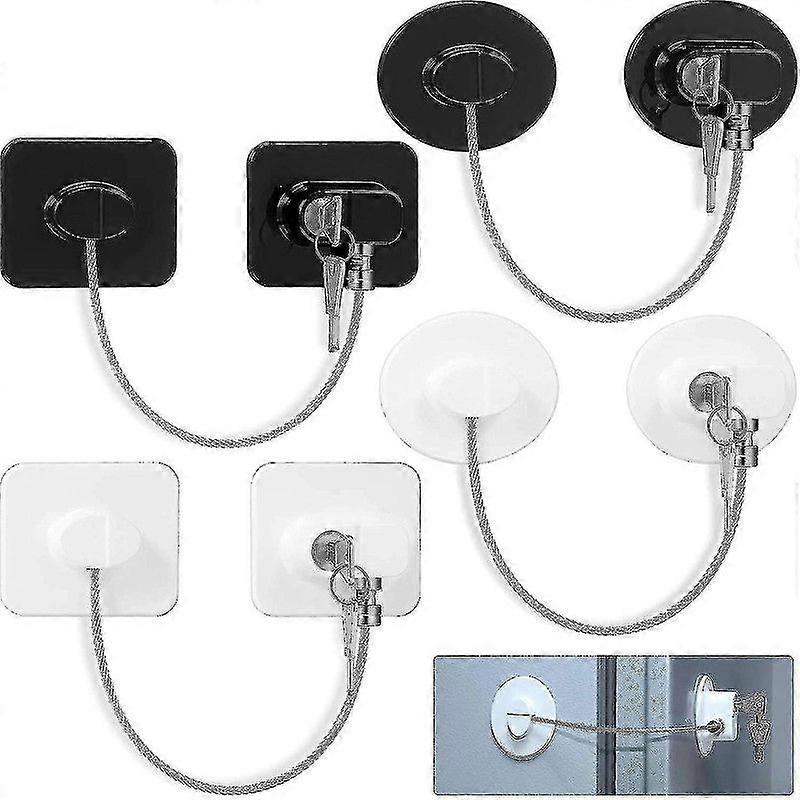 قفل ثلاجة مكون من 4 قطع مع 8 مفاتيح، قفل فريزر