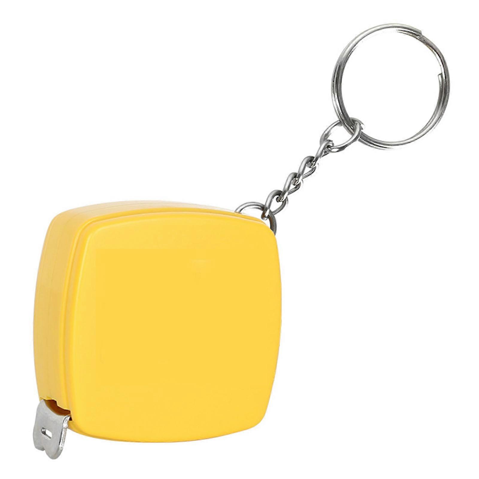 Steel Measuring Tape Metric Portable Mini Key Chain Tape Measure High Accuracy 1meter Yellow