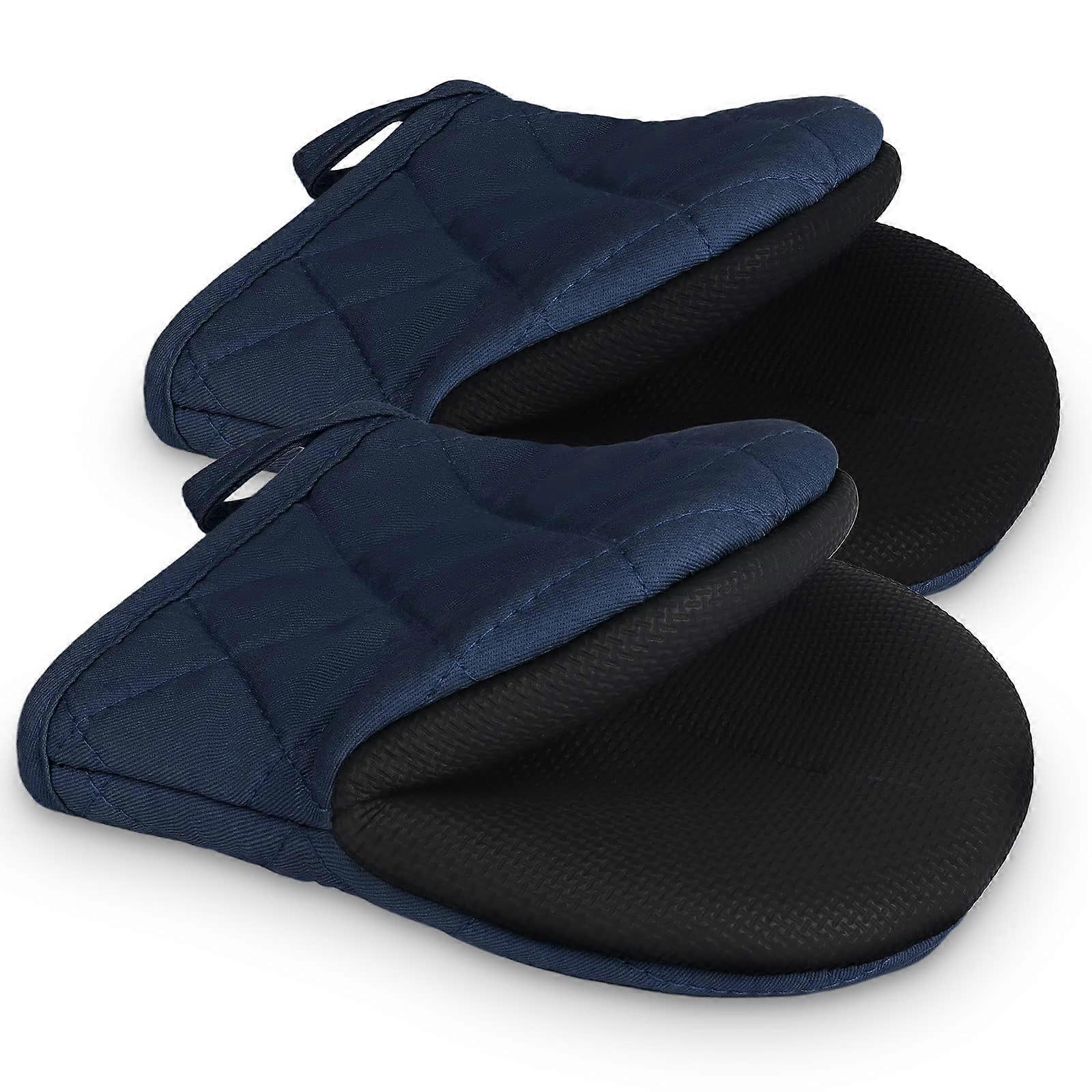 Heat-Resistant Oven Mitts 500°F Silicone with Non-Slip Grip, Hanging Loop, and Extra Long Design for Safe Cooking