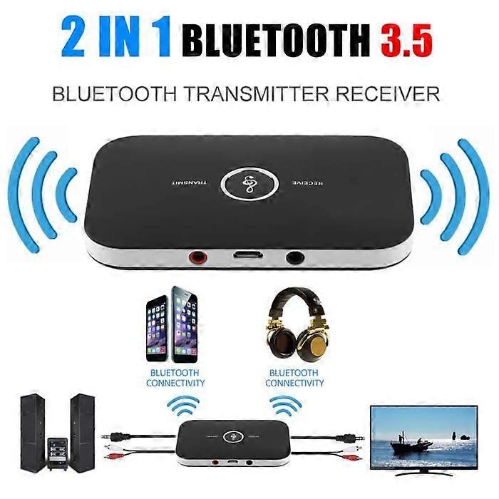 Bluetooth Transmitter Receiver Wireless Audio Transmitter Adapter 2 in 1 Black