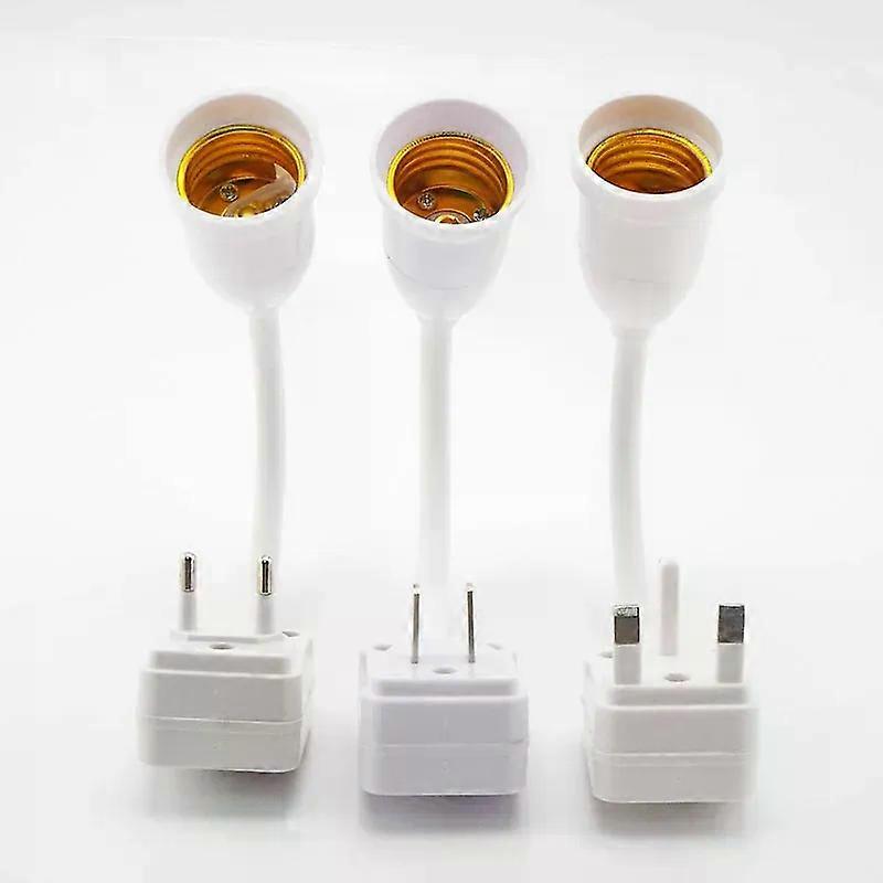 LED Light Bulb E27 Socket Lamp Base Holder Adapter Converter With Switch EU US UK Plug Energy Saving Lampada for Table