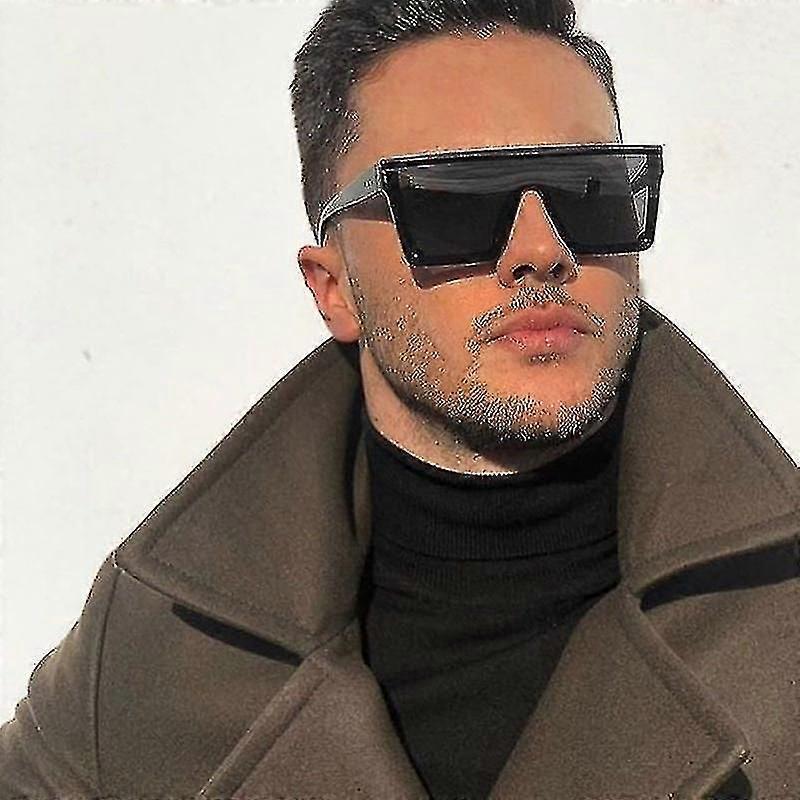 Oversized Odtiene Slnečné okuliare Pánske Čierne Štvorcové Slnečné okuliare Mužské Vintage Retro okuliare Ženy