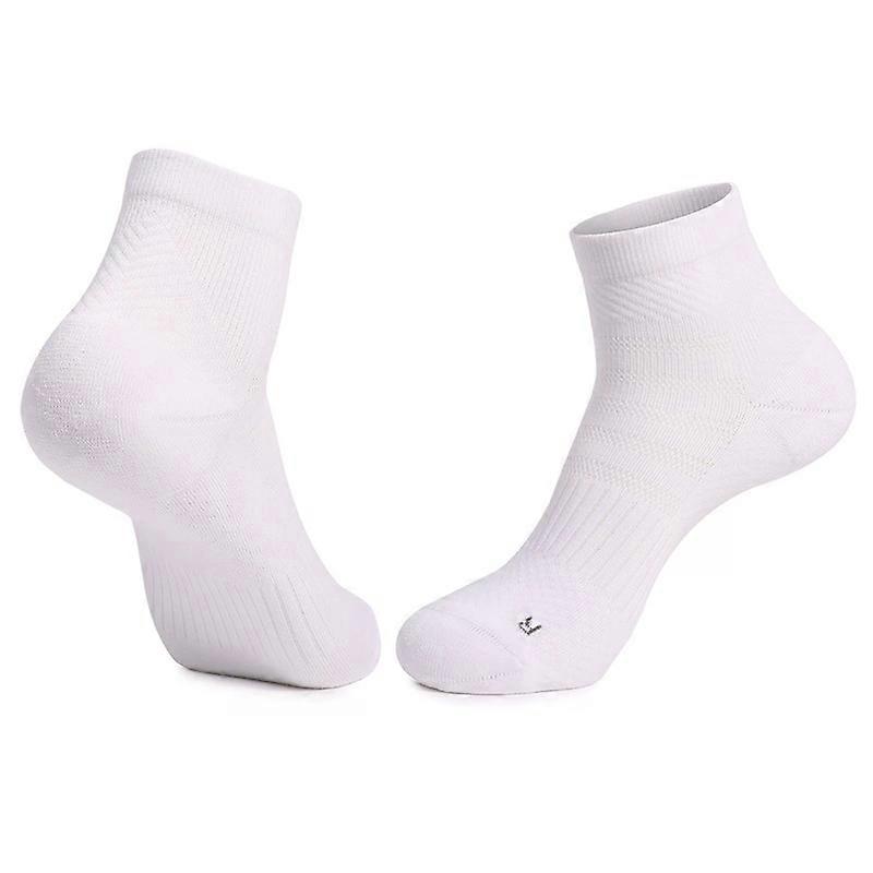 Men's Breathable Sports Socks for Badminton, Running, Moisture-Wicking, Arch Support, Size Medium, Black