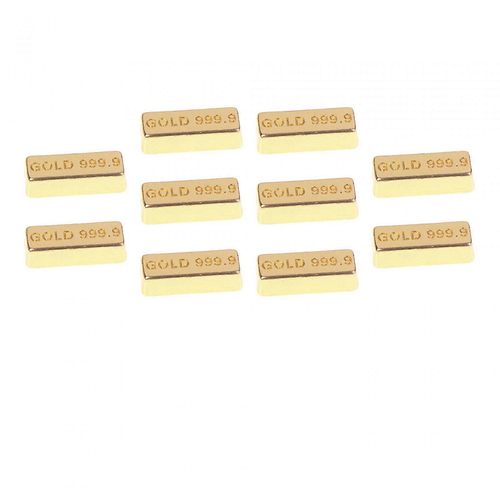 10x 1/12 Mini Golden Brick Miniature Fake Gold Bar Layout DIY Projects