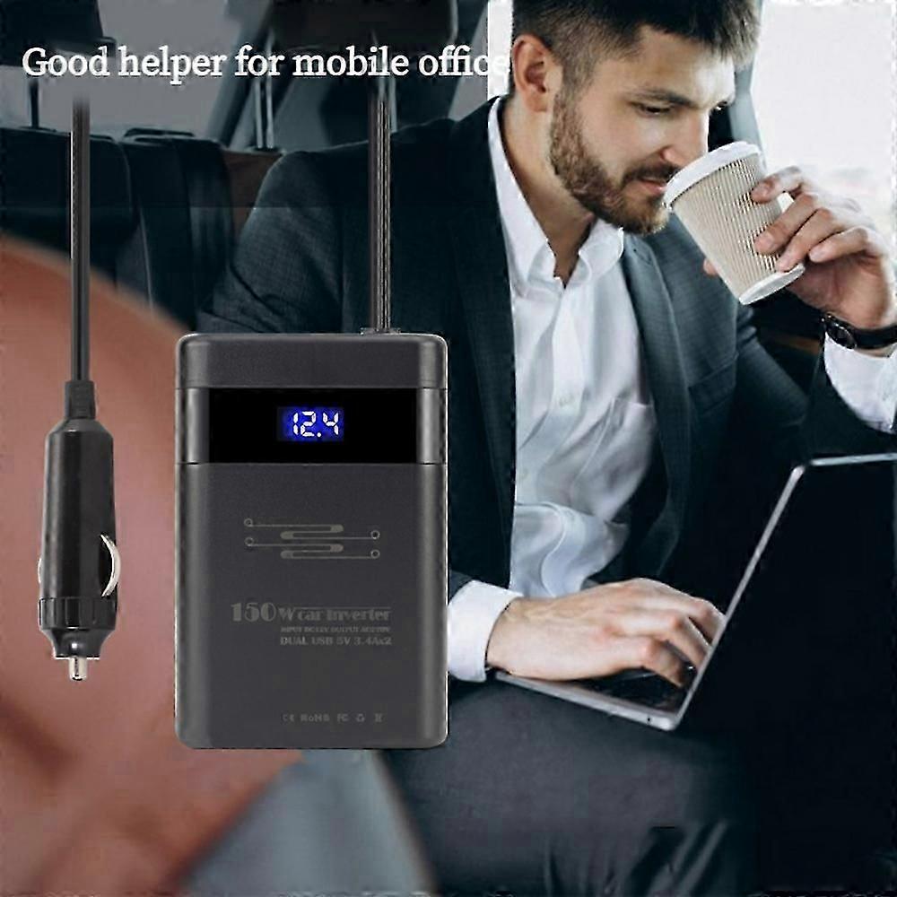 150W Pure Sine Wave Digital Inverter 12V to 220V Current Converter 300W Auto Power Socket With 2 USB sockets Car Inverters