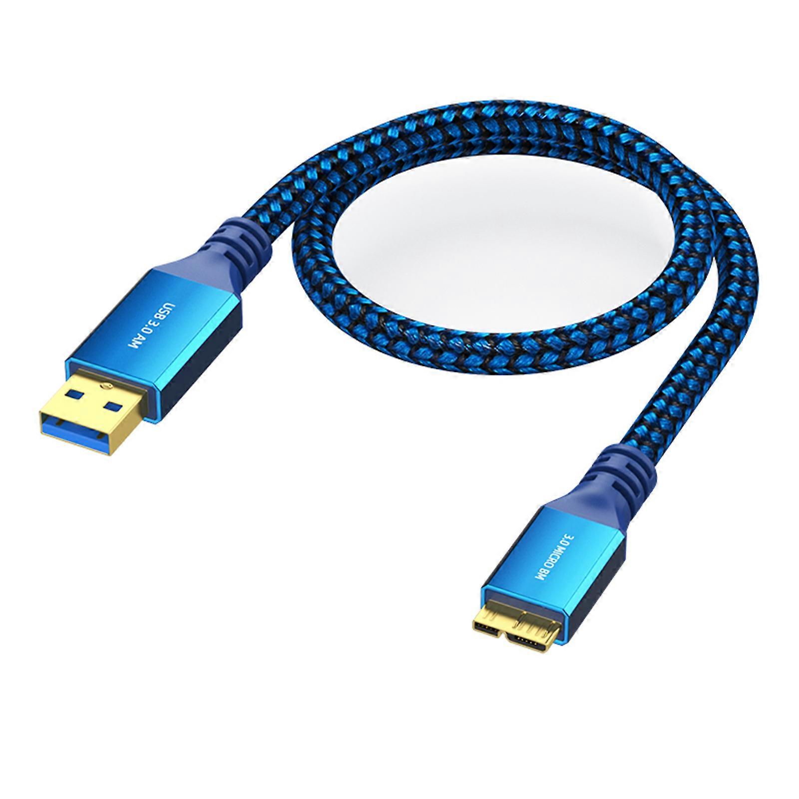 USB 3.0 to MicroB Fast Data Charge Connectors Cable with 5Gbps Transfer Rate for Hard Drive and Mobile Devices