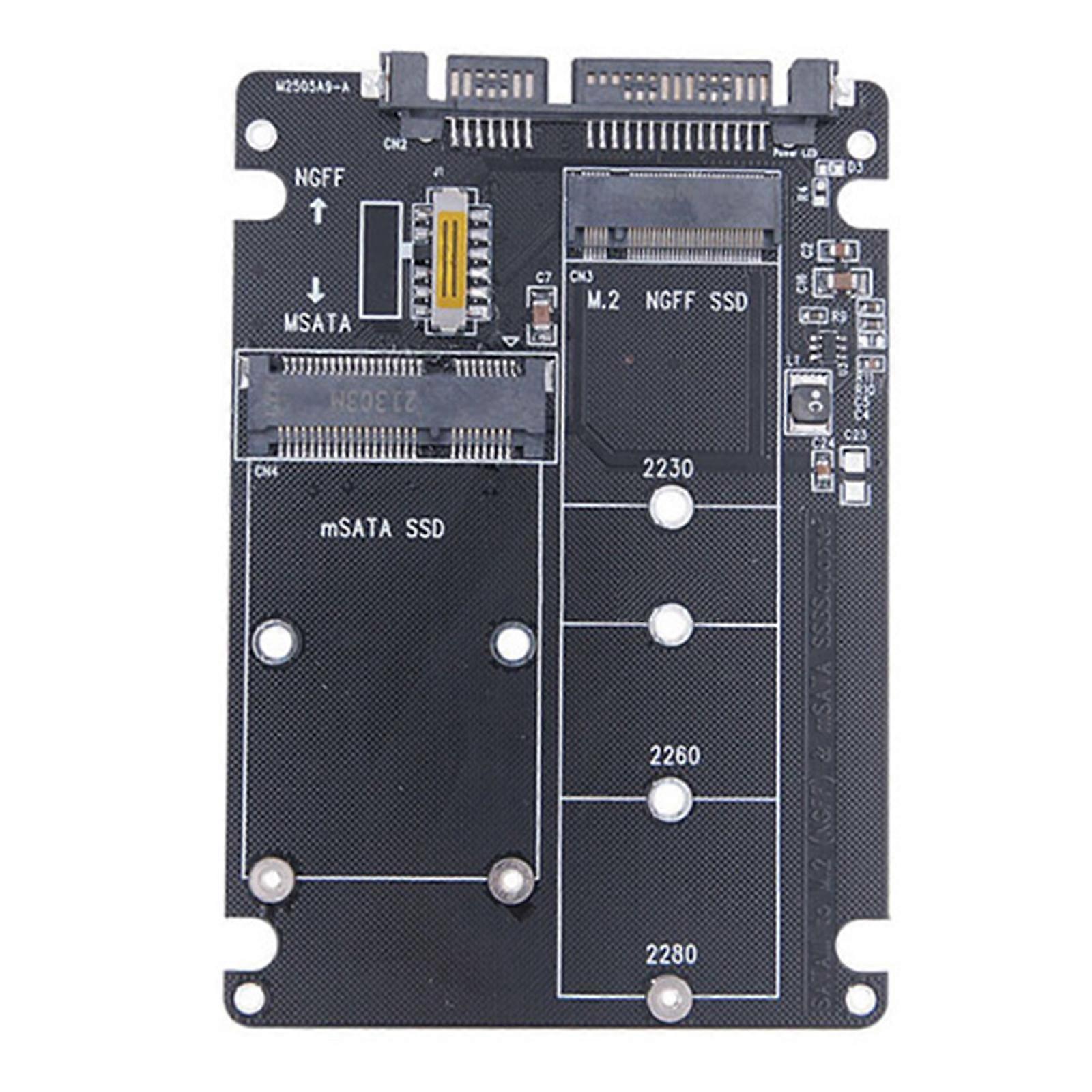 MSATA /M.2 To Solid Disk SATA3 Adapter Card Support 2230/42/60/80 SSDs NGFF to SATA3 External Hard Disk Enclosure