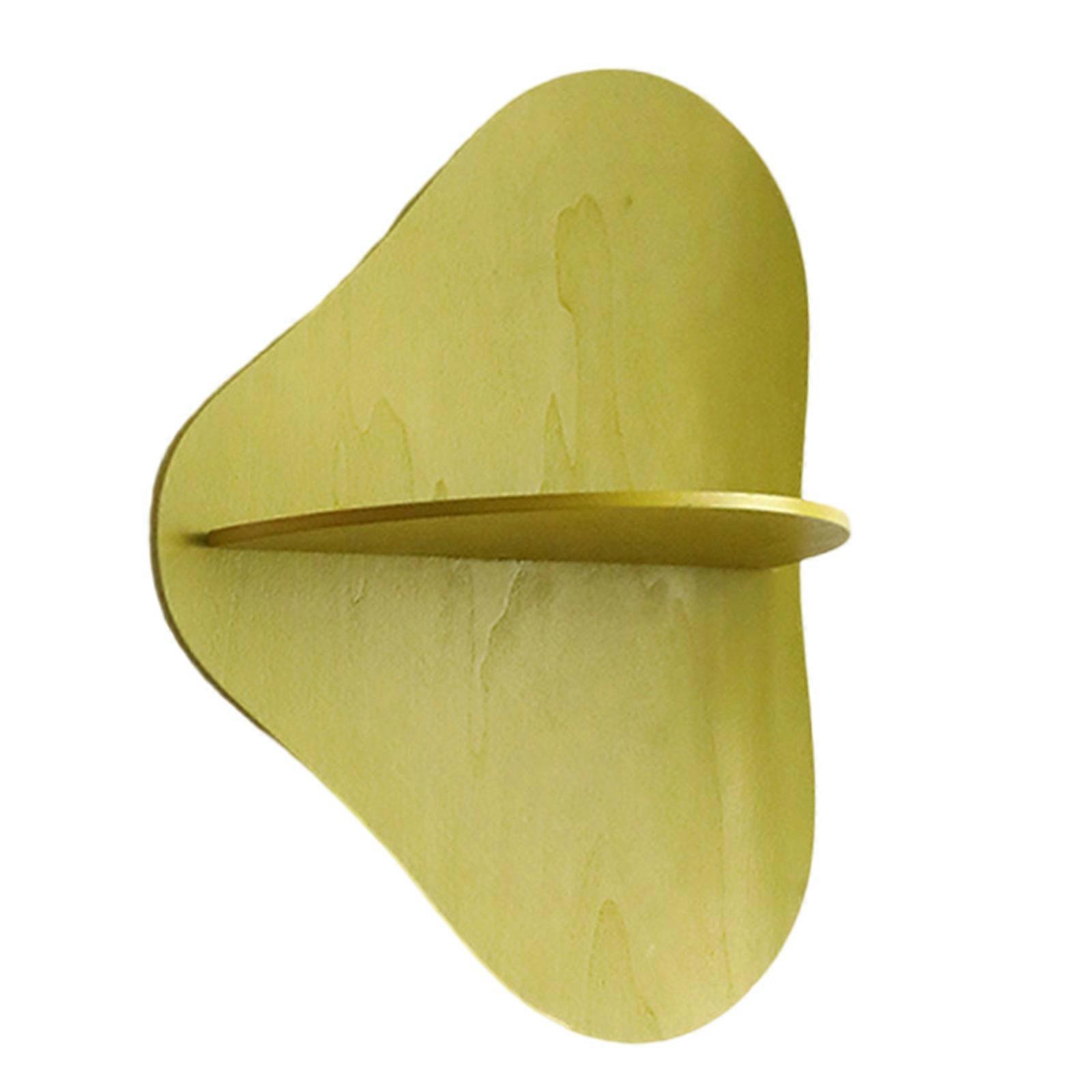 Stylish Wood Wall Shelf for Crystals Functional Wood Wall Shelf for Crystal Display Practical Wall Storage Holder Yellow