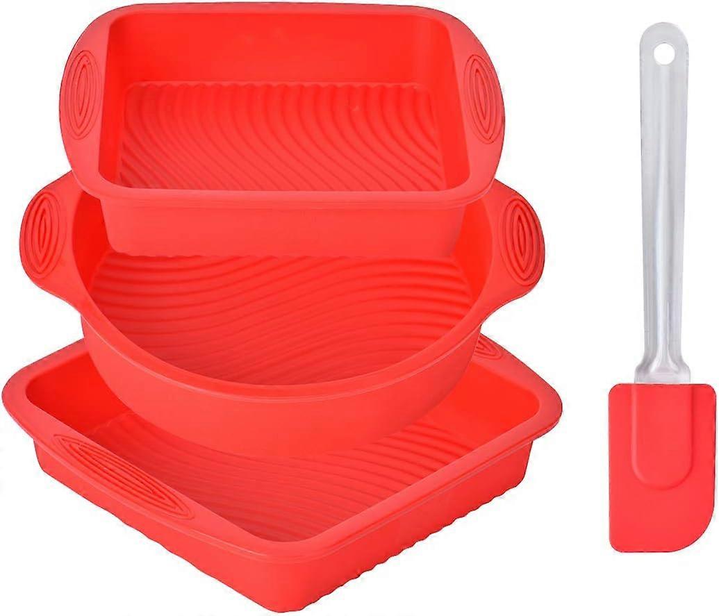 Silicone cake baking set - red