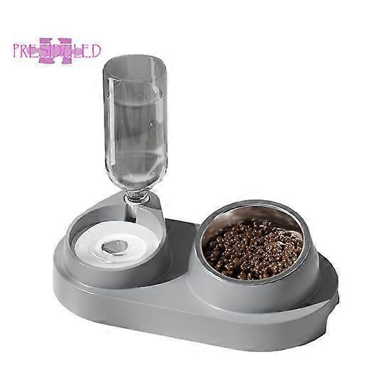 2-in-1 Pet Feeder - Dog Cat Automatic Water Dispenser with Removable Stainless Steel Bowls, Pet Supplies