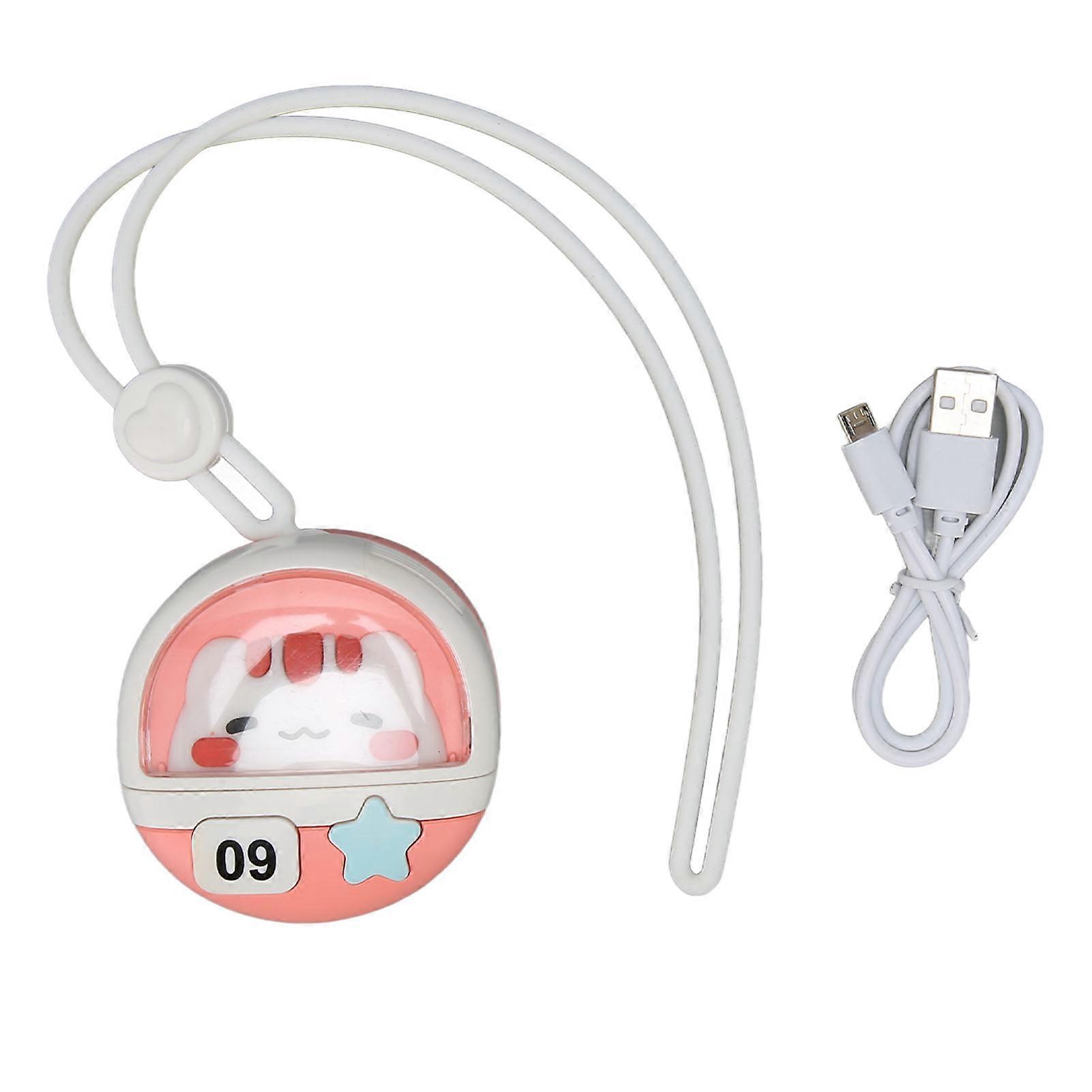 מיני תליית צוואר 3 מהירות USB טעינה להב ללא להב קריקטורה נייד קטן שרשרת מאוורר עבור נסיעות קמפינג