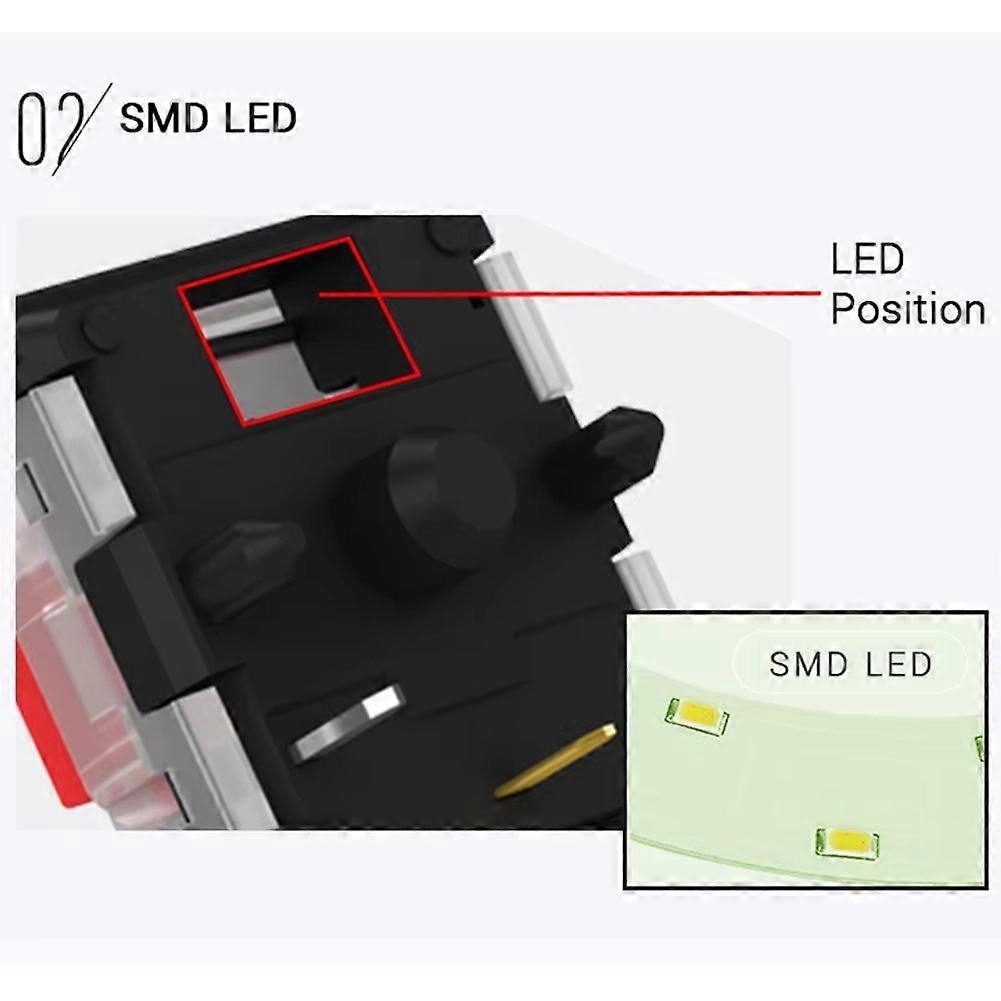 70pcs Low Profile Choc Switch 1350 RGB for Keyboard Black