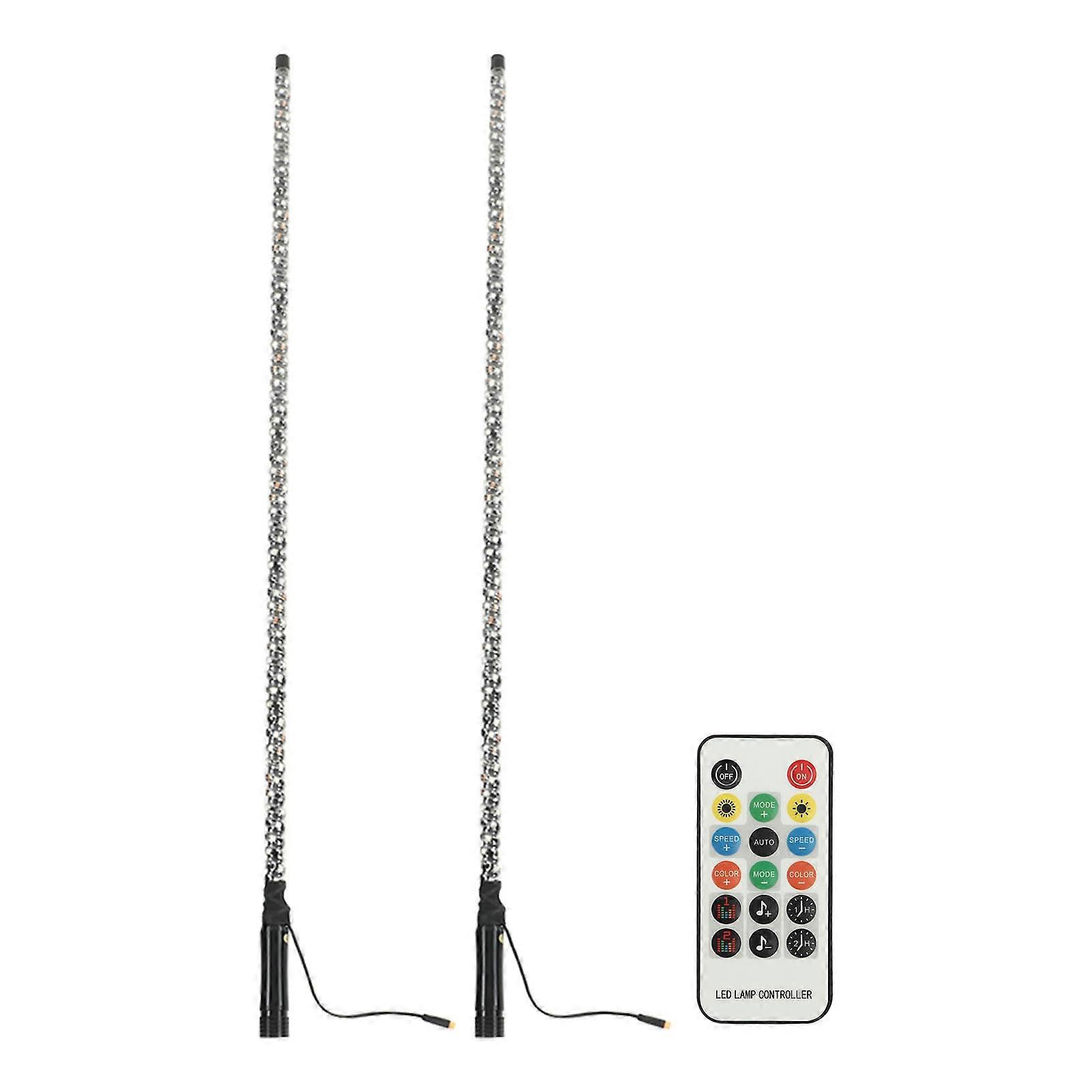APP - Controlled RGB LED Whip Light with Flag: 300 Patterns, 366 Modes, 12V for UTV, ATV, Off - Road Vehicle, Boat