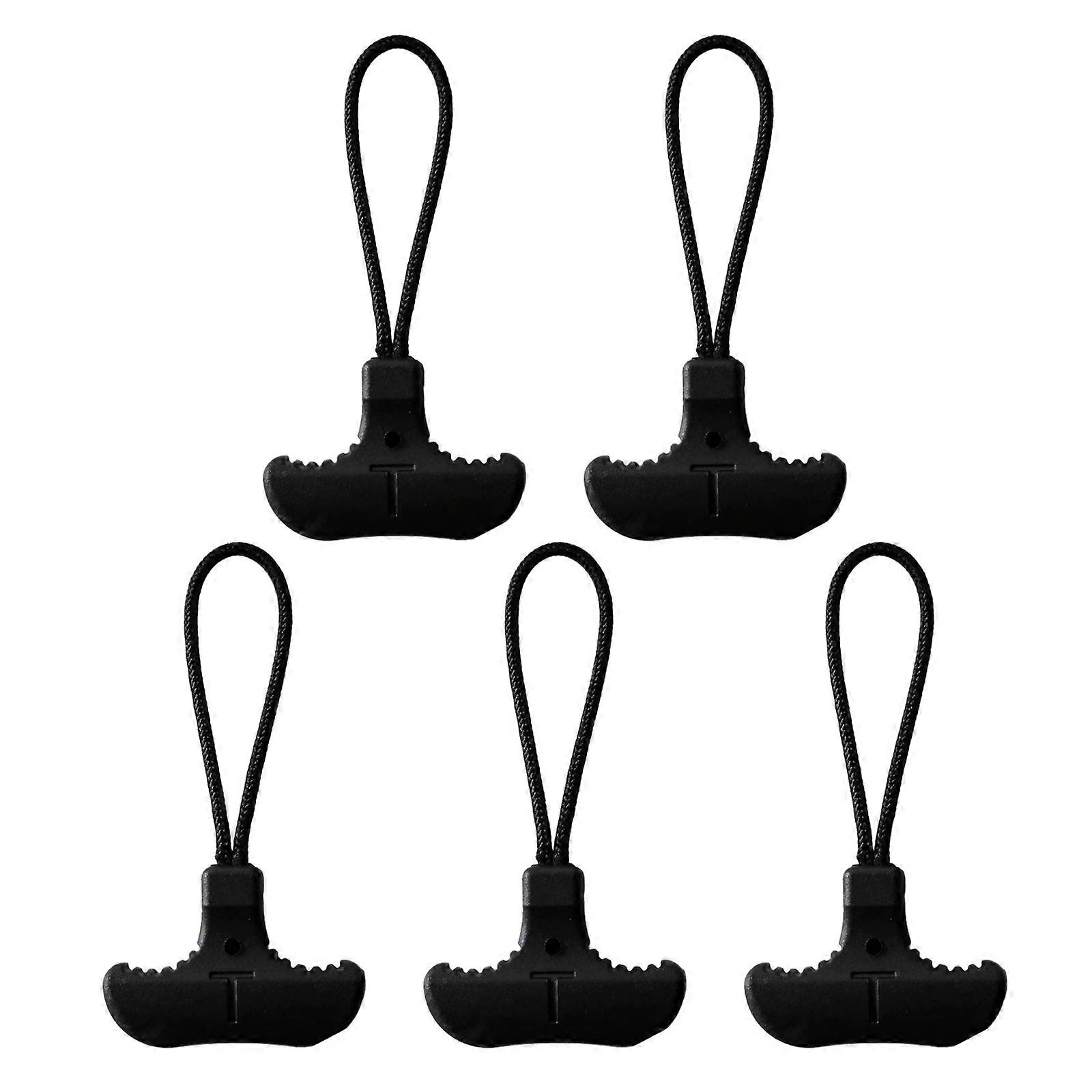 T-Shaped Zipper Puller Zipper Pull Cord Zipper Pulls Travel Suitcase Backpack Zipper Puller Zipper Extension Replacement Black Color