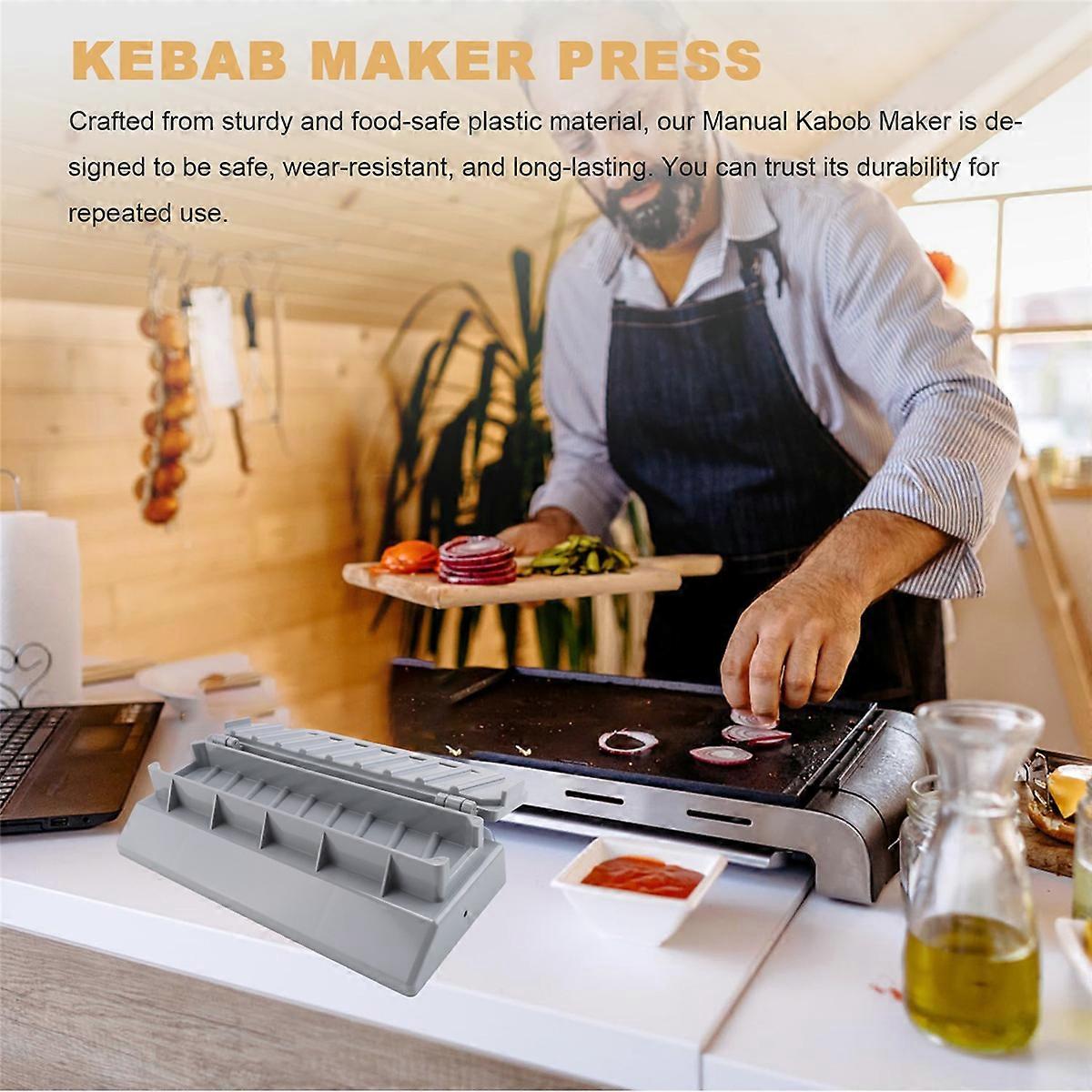 Large Kebab Maker Press, Gray Plastic Kabab, Manual Kabob Mould