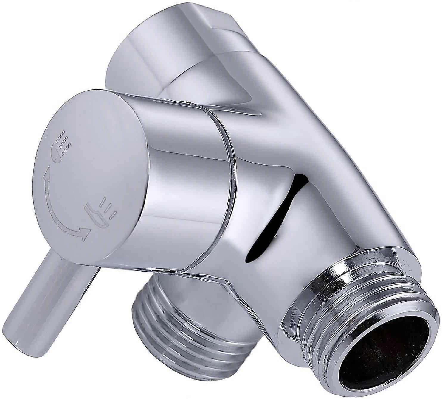 Solid Metal Chrome Finished Shower Arm Diverter Valve for Hand Held Showerhead G 1/2