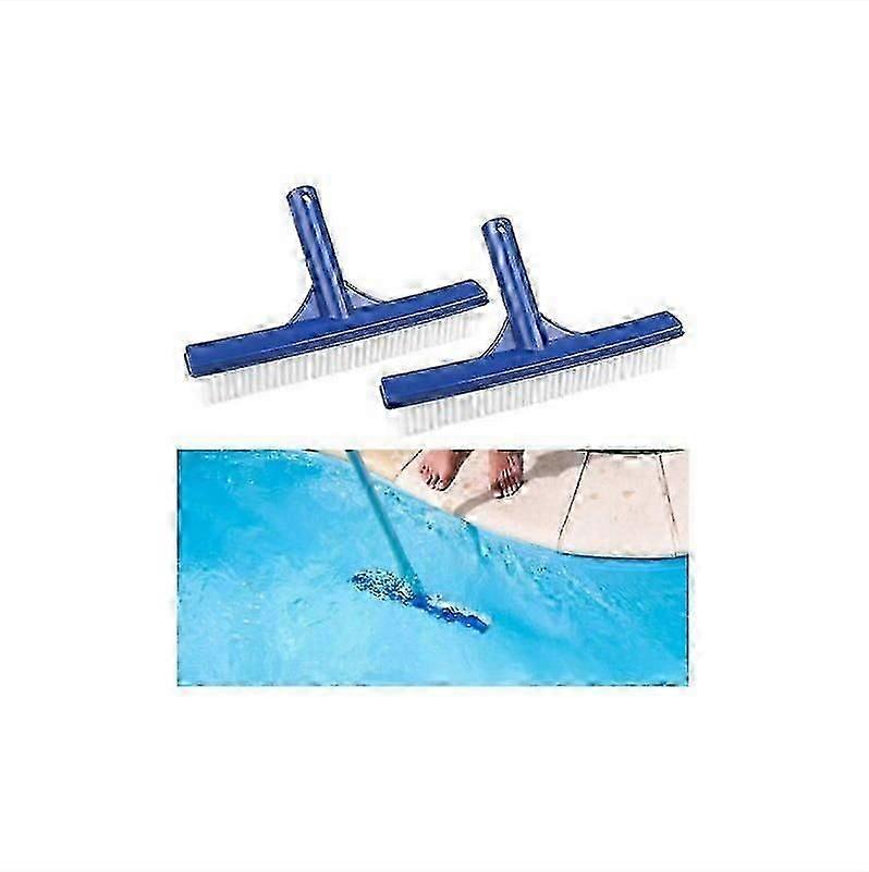 2 יחידות ראשי מברשת לניקוי בריכת שחייה כחולה לבנה 20.57.4 ס"מ 10 אינץ' מברשת בריכה מפלסטיק ראש מברשת קיר לבריכה ספא