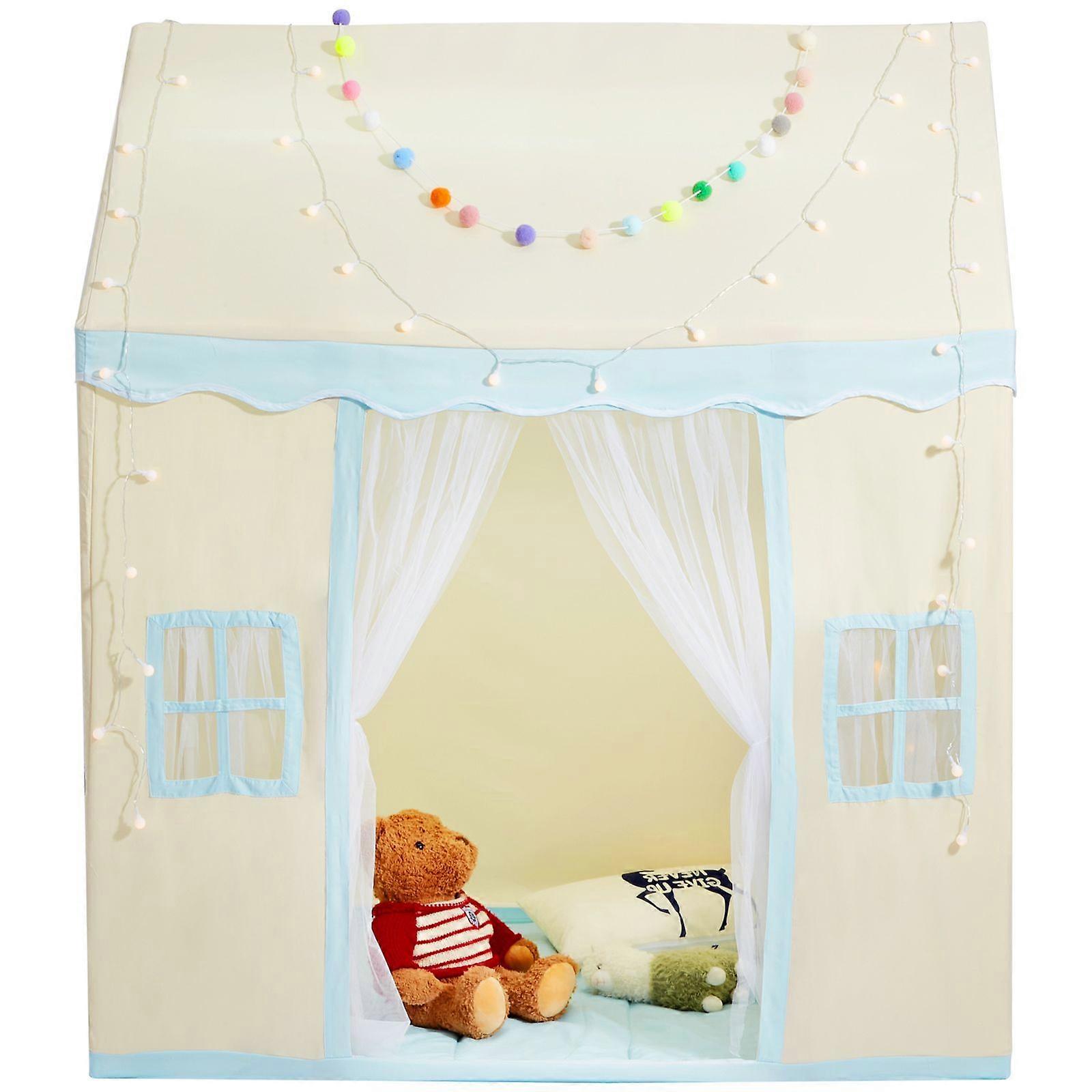 Tenda de Brincar com Crianças, Tenda para Crianças de 1 a 5 Anos, Tenda para Crianças com Esteira e Lâmpada de Tenda, Tenda para Crianças com Janelas para Interiores e Exteriores.