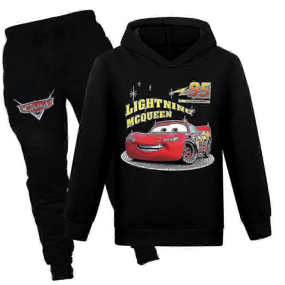 Moletom com Capuz para Crianças e Meninos Carros Lightning Mcqueen Conjunto de Roupa de Treino para Corrida -NMAOV