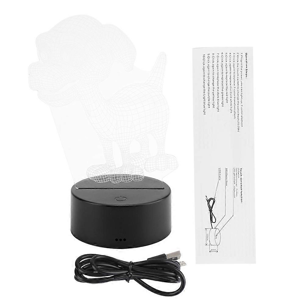 Lampe de bureau de table LED à commande tactile 3W 4.5V USB 3D (base noire sans télécommande)