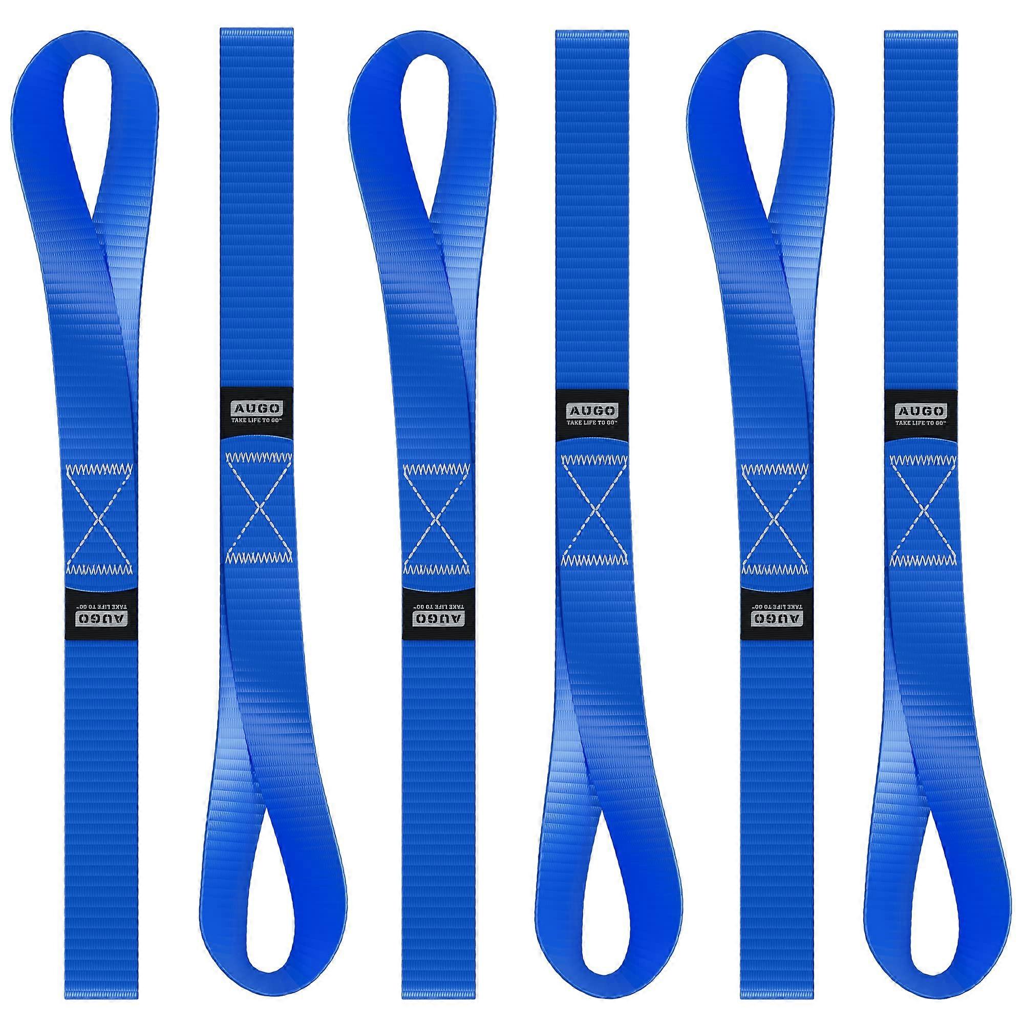Soft Loop Tie-Down Straps - 1,500 Lbs Load Capacity, 4,500 Lbs Break Strength, 6-Pack for ATV, UTV, Motorcycle, and Garden Equipment