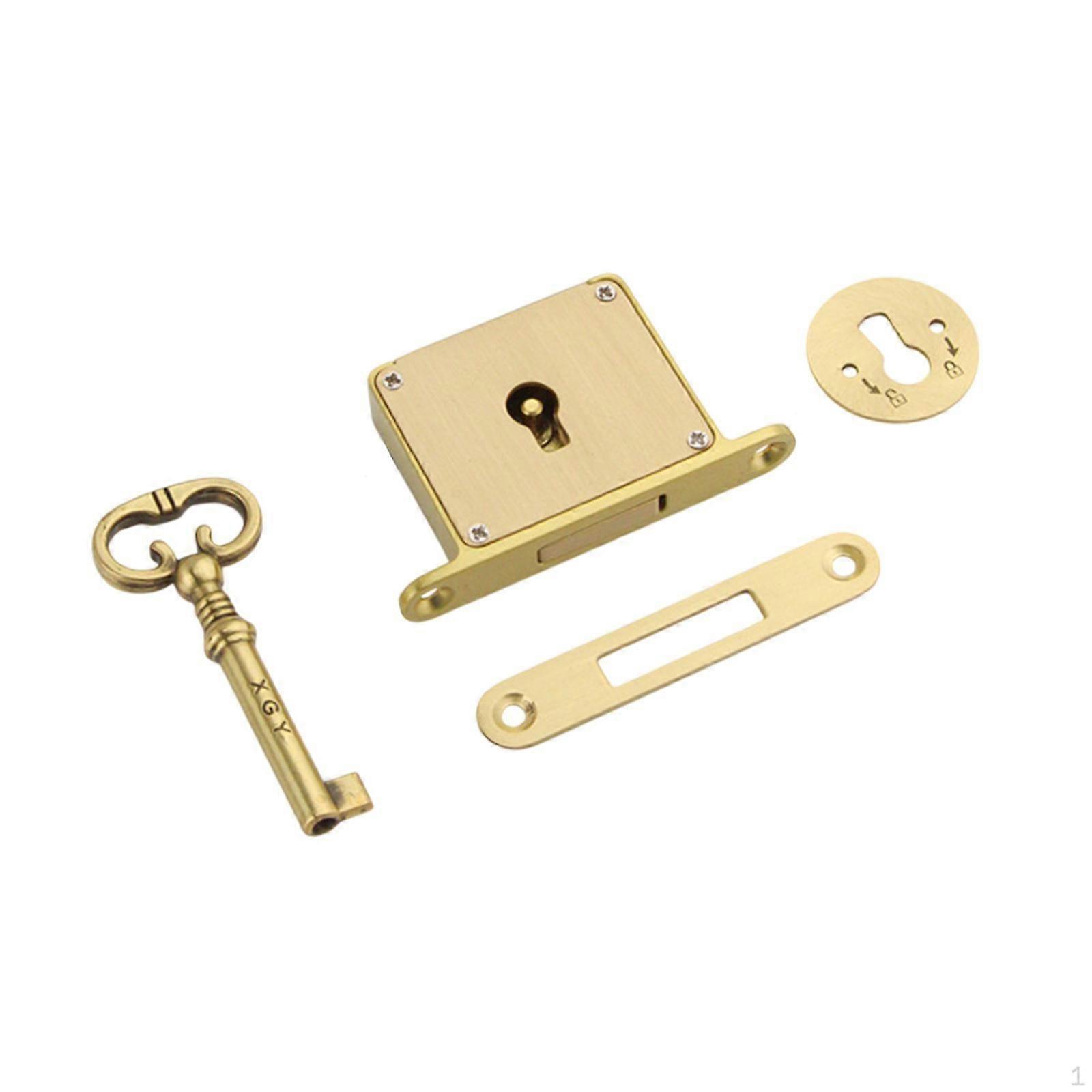 Brass Key Lock for Cabinets, Square Drawer Storage Solutions