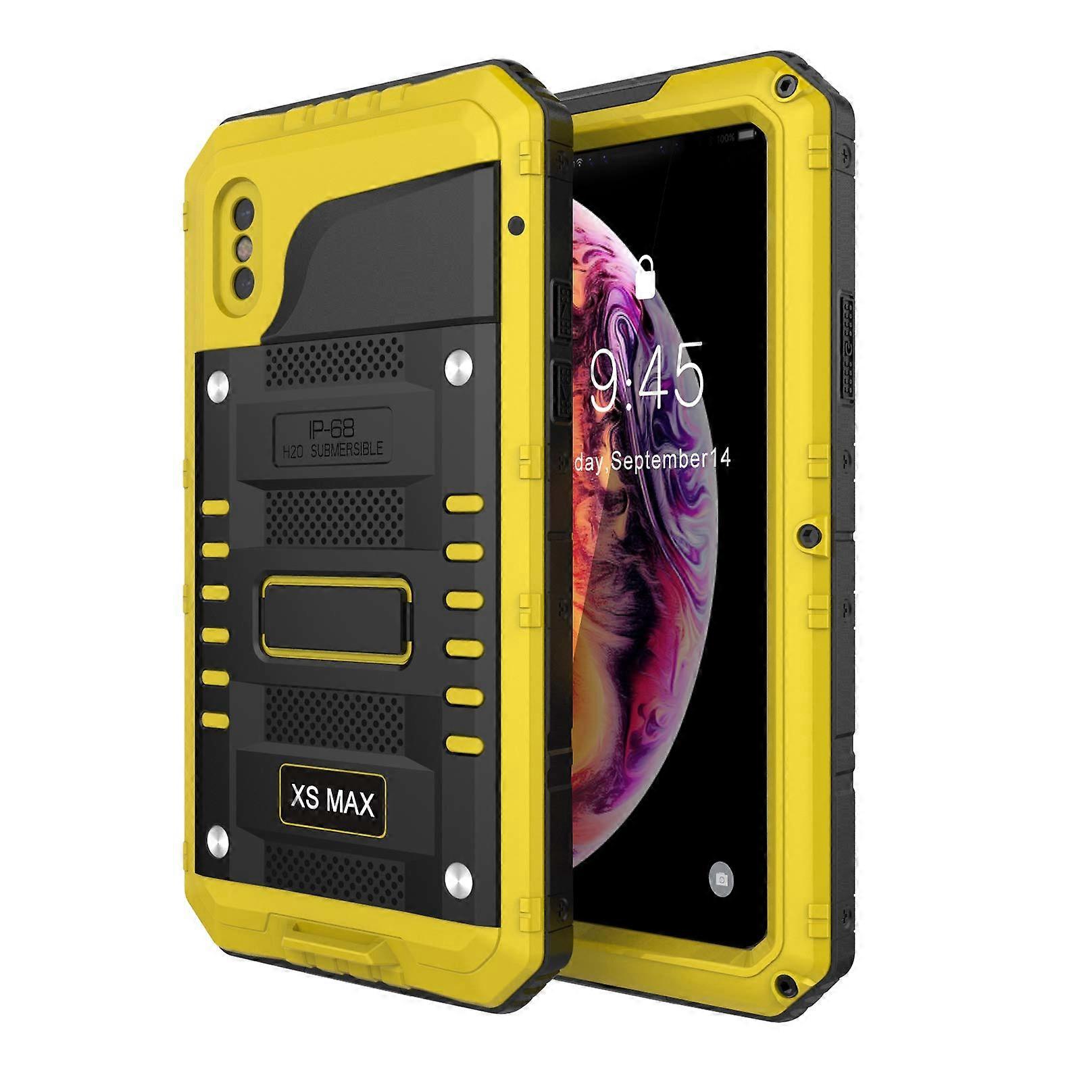 for iPhone Xs Max Case, Military Grade 360 Full Body Protective Case, Yellow