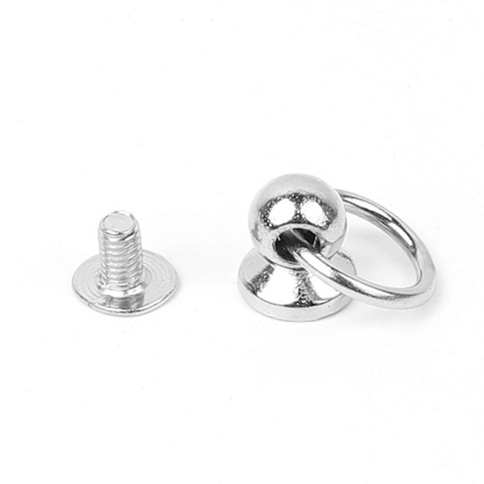 10pcs Screwback Round for Head Stud with Pull Ring Metal Handmade DIY Accessory