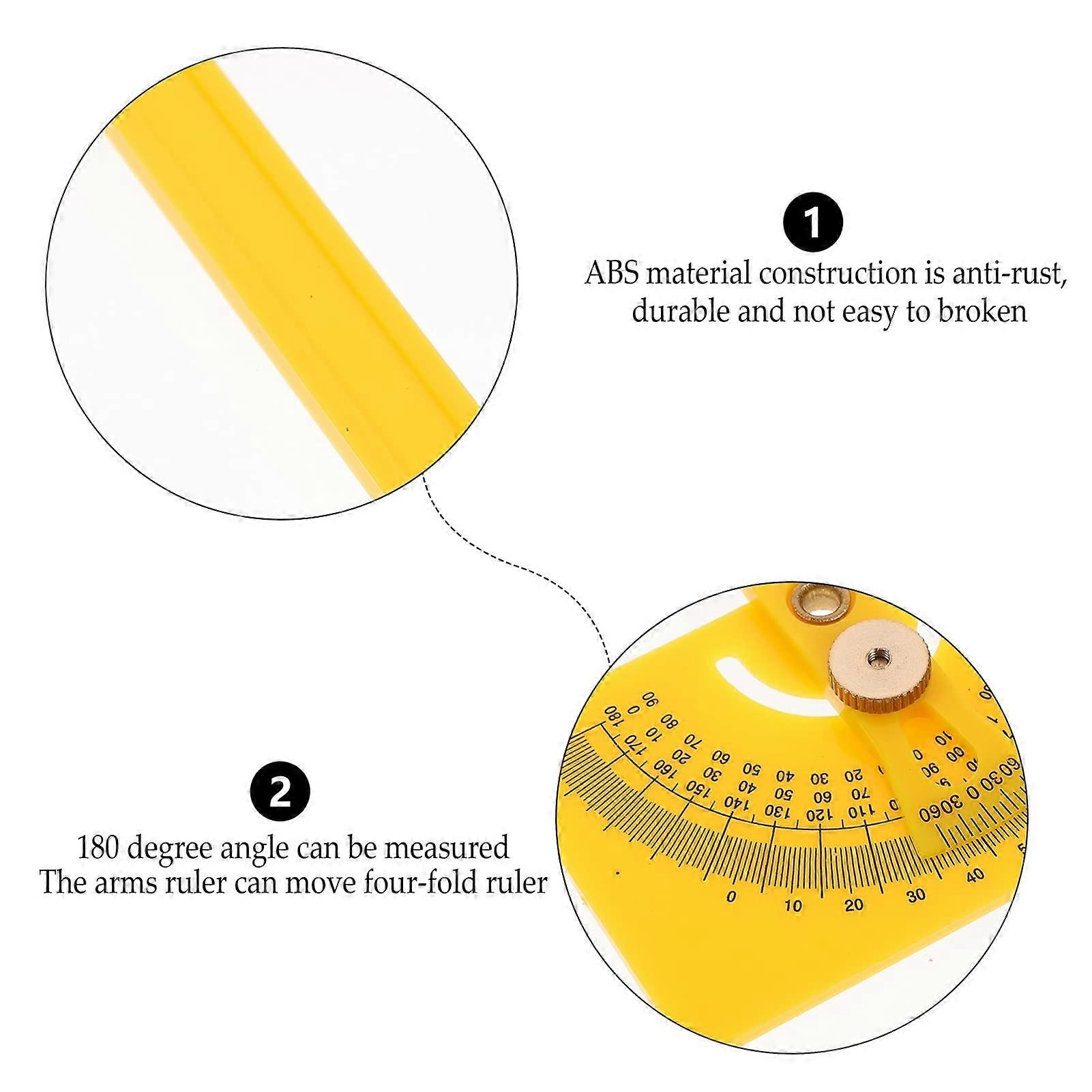 Rotary Measurement Protractor Professional Arm Ruler Woodworking Tools Angle Finder Template Meter Arms Swing Baseboard Degree Measuring for Craft
