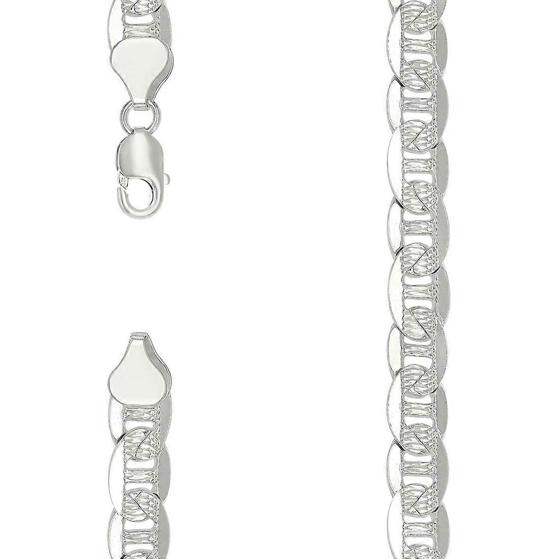 Srebro 925 Solidny klasyczny łańcuszek marynarski - srebrny 9,5 mm Anklet 9 cali dla kobiet i mężczyzn