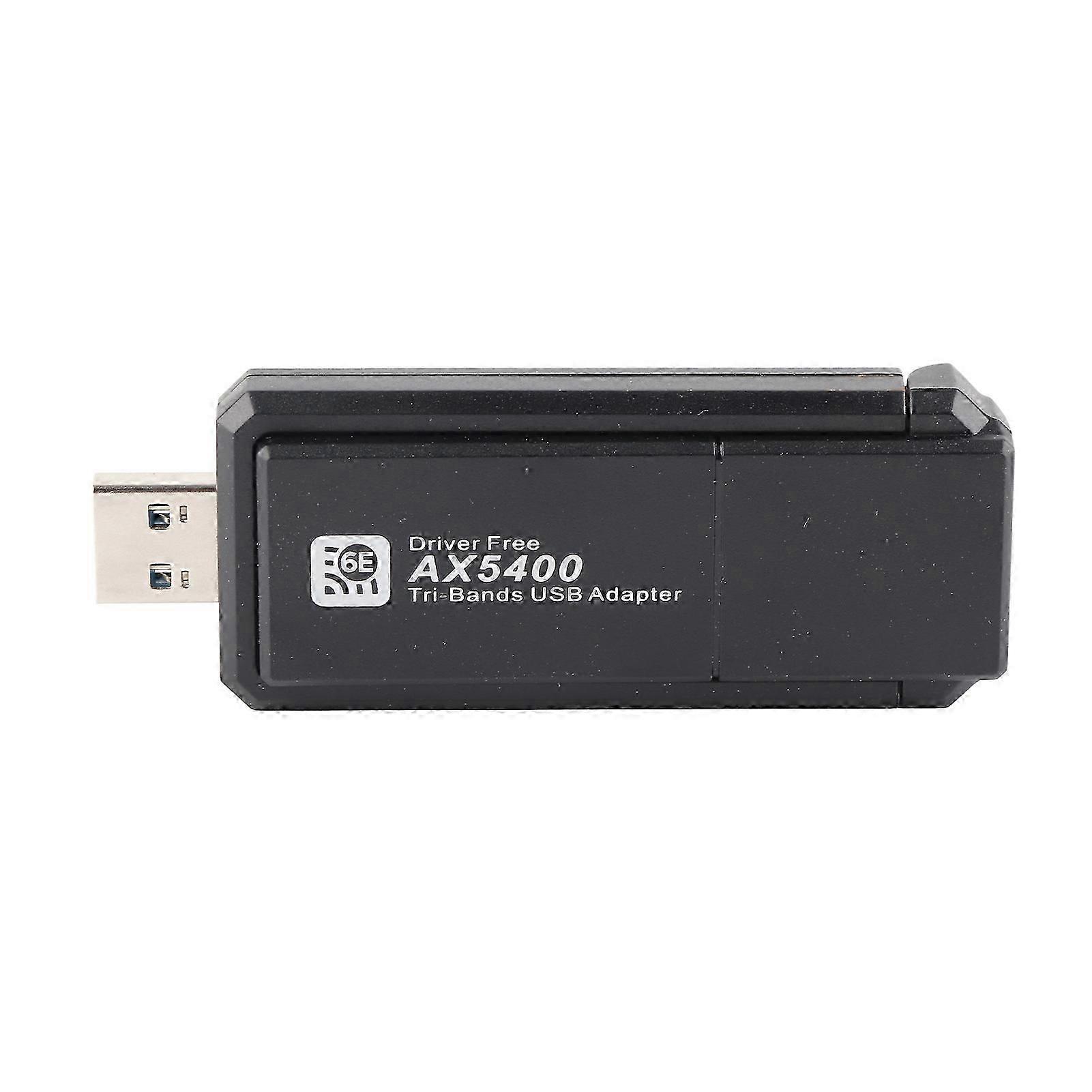 WiFi 6E-Netzwerkadapter, 5400 Mbit/s, USB-Netzwerkkarte mit Triple Band 2,4G 5G 6G für Windows 10 11