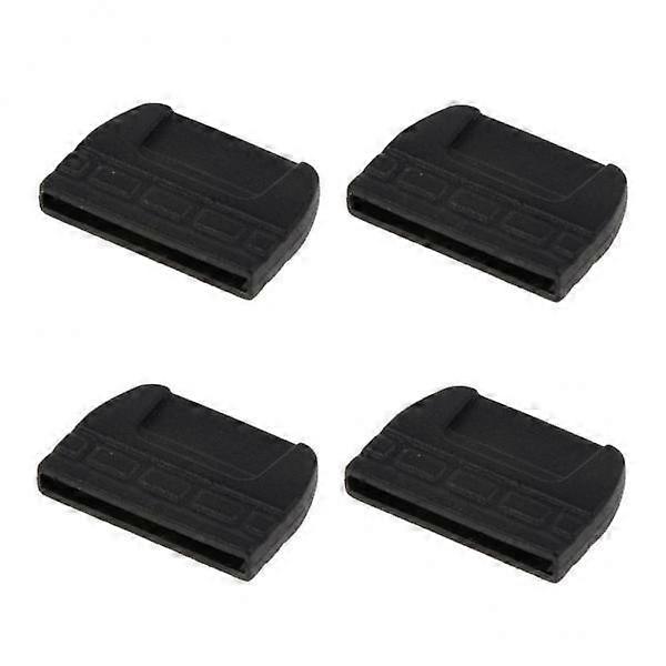 2x4 Pieces Backpack Webbing Belt Flat Tail Buckles End Clips Tips Black 20mm