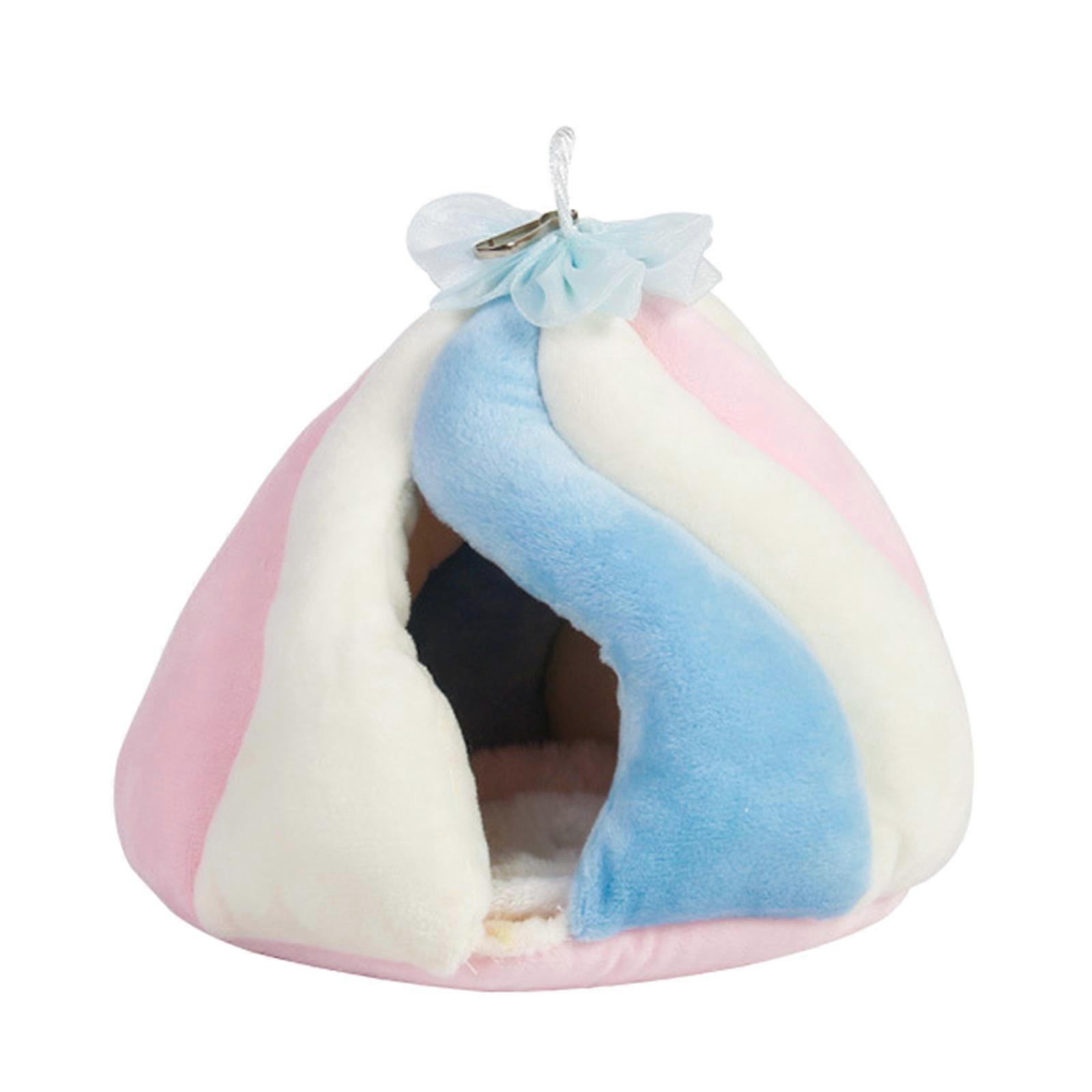Hamster Hanging Hammock Winter Warm Nest Plush Tent Hideout Snuggle Hut to Sleep for Play & Rest Marshmallow Shape