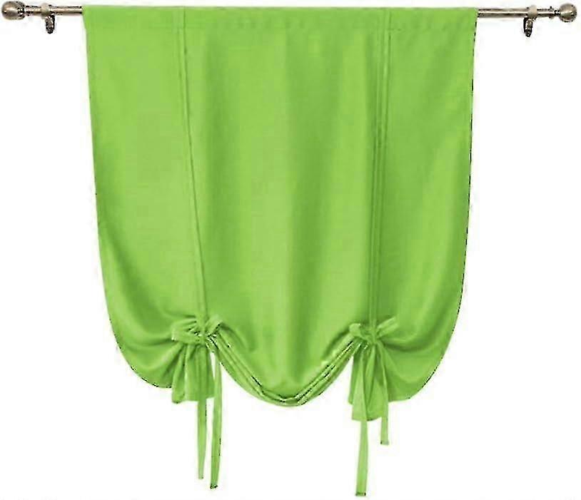 Set Of 1 Short Solid Blackout Curtain To Tie Solid Color Roman Curtain For Small Windows