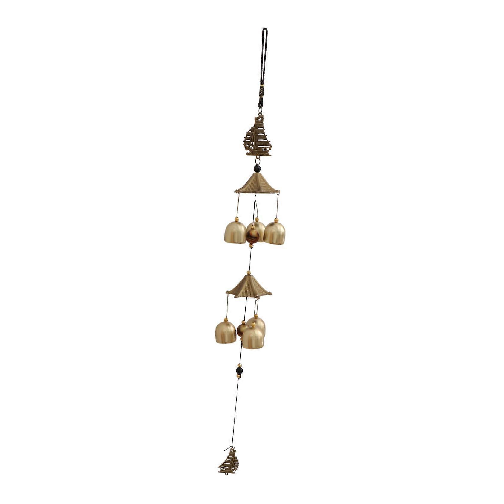 Metal Wind Chime with Sound Bars, Rust-Free Hanging Decoration, Layered Design for Garden and Outdoor Feng Shui Doorbell