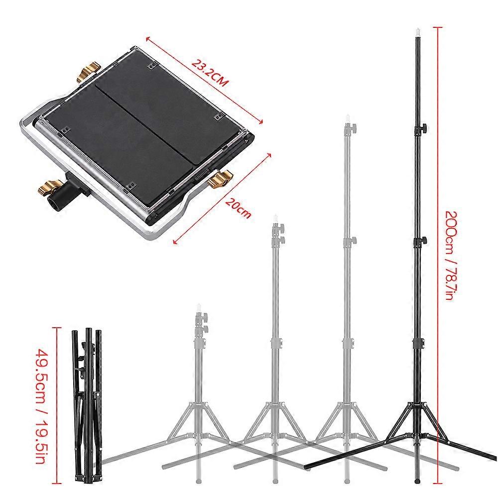 Dimmable Bi-Color LED Video Light Kit with Adjustable Stand for Studio & Outdoor Use