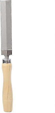 Universal Carbon Steel Flat Diamond File, Sharpening Wooden Handle, Garden Tool, 5"