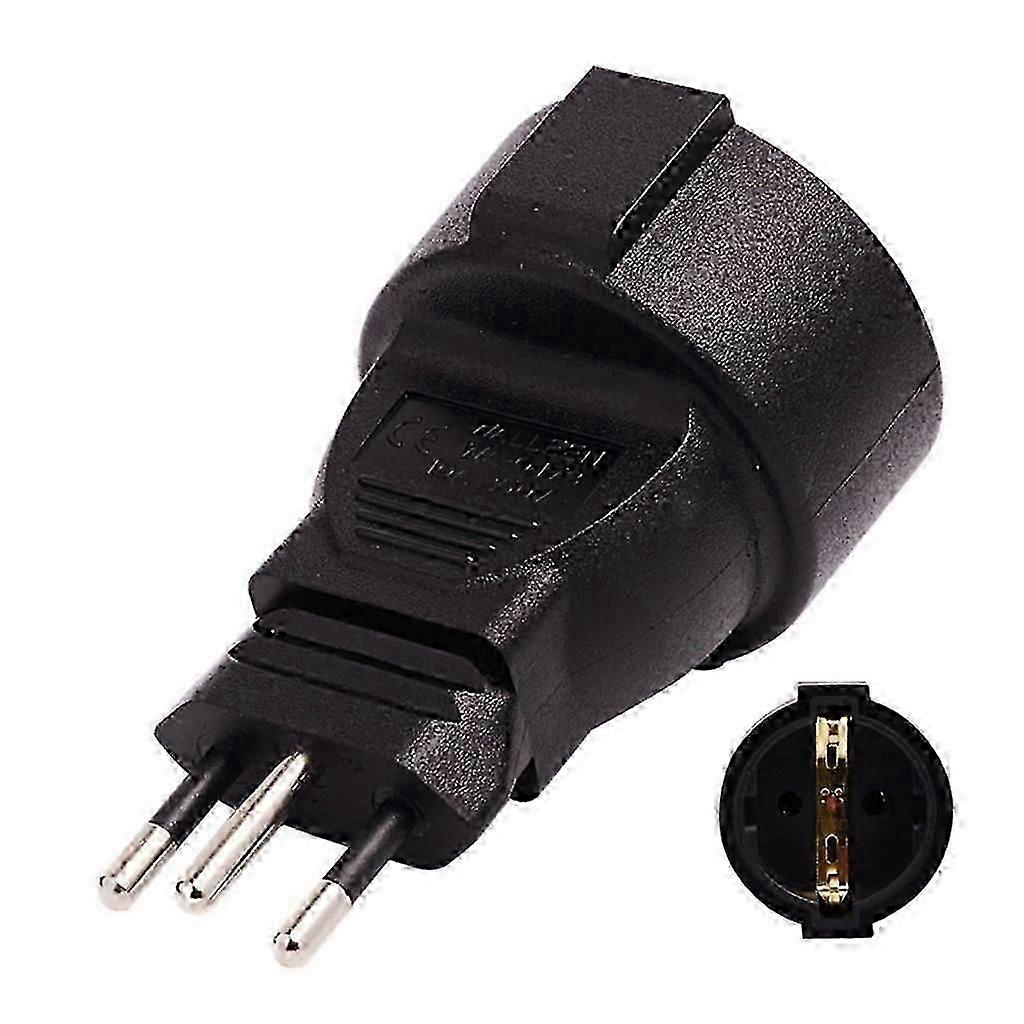 Convertor conector de alimentare 3pin Swiss Plug to EU 2pin Round Conversion Adapter