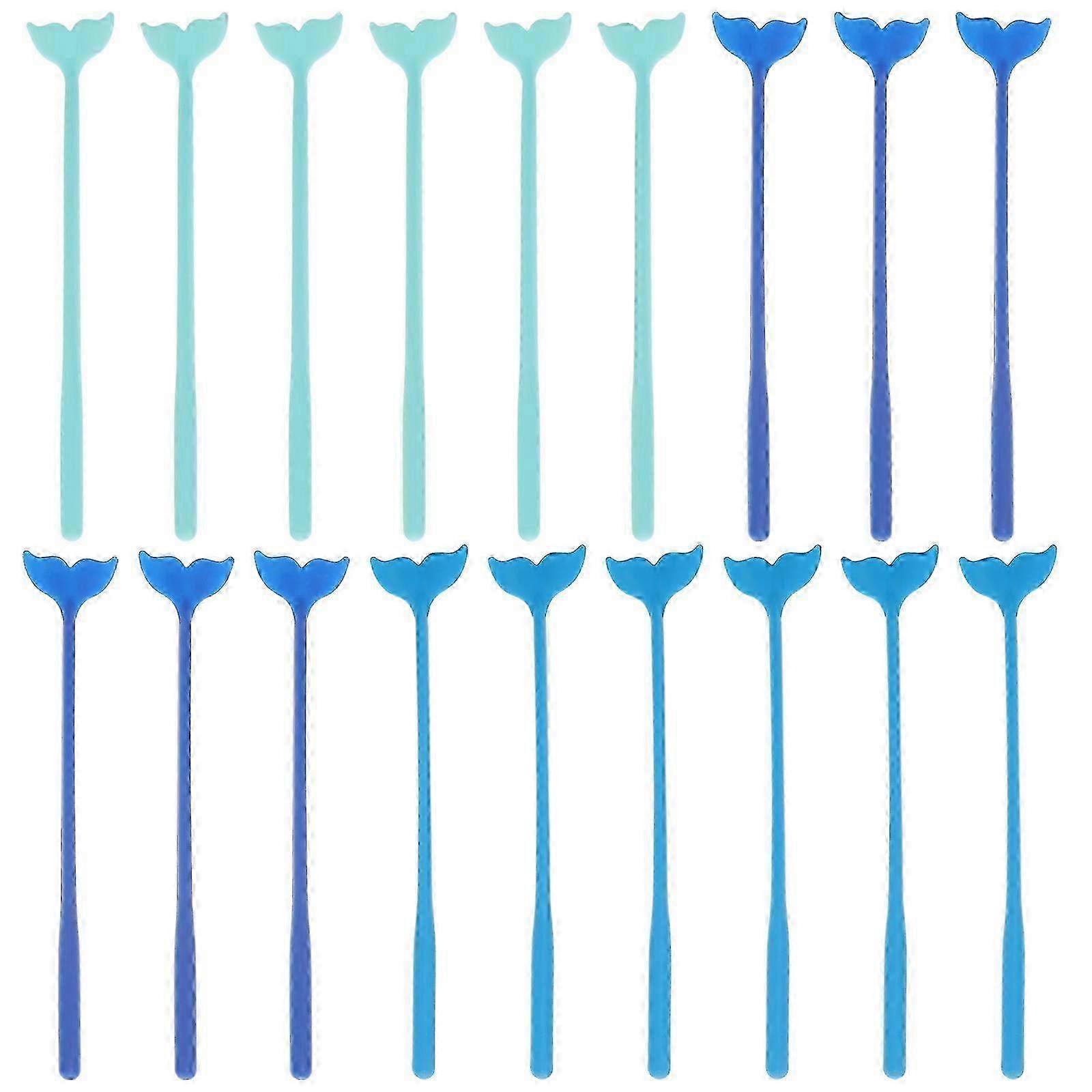 18pcsクジラテールコーヒースターラー、ハワイパーティーデコレーション、ブルー、20x3.7x1cm