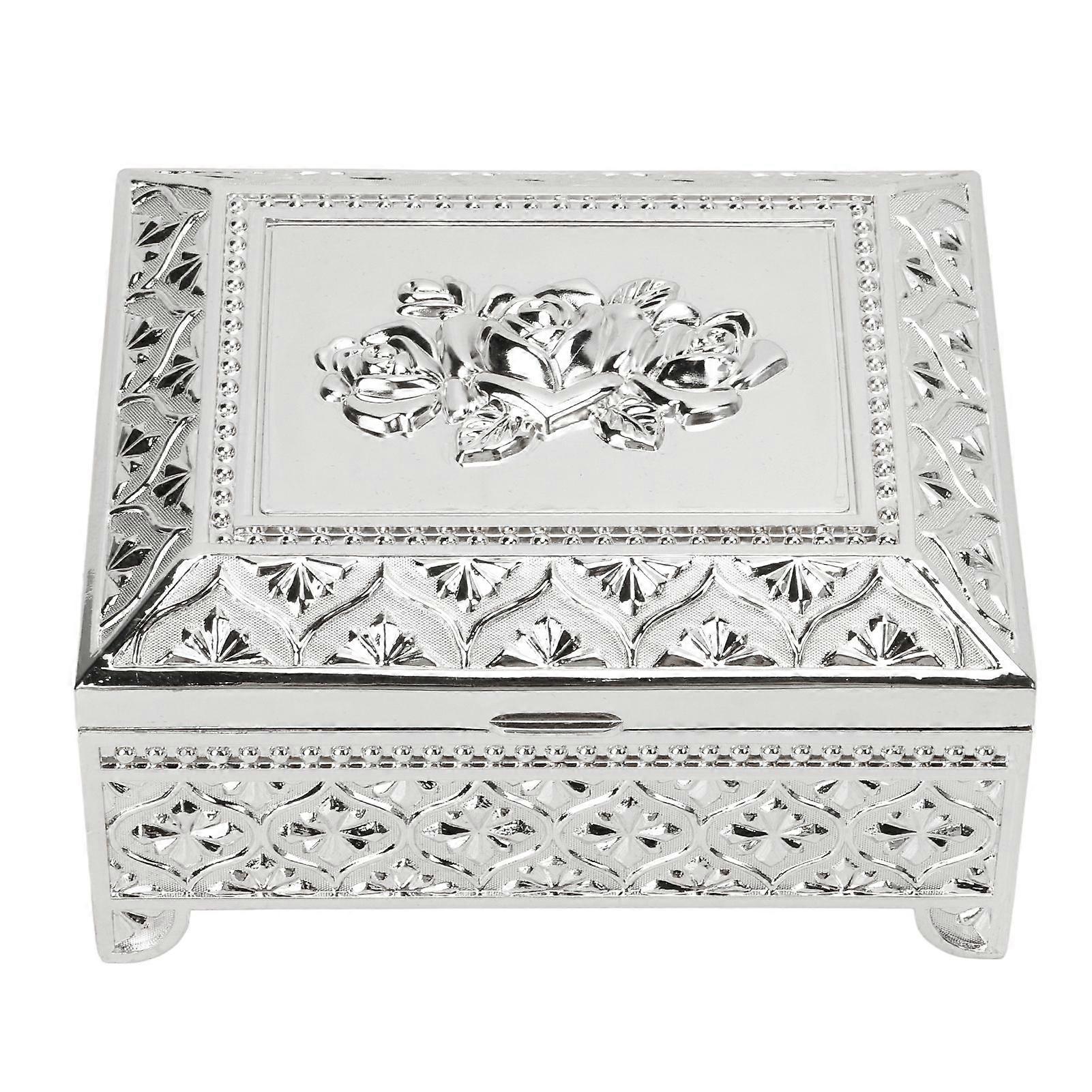 2025 Latest Model  Trinket Box Vintage Rose Pattern Embossed Single Layer Flip